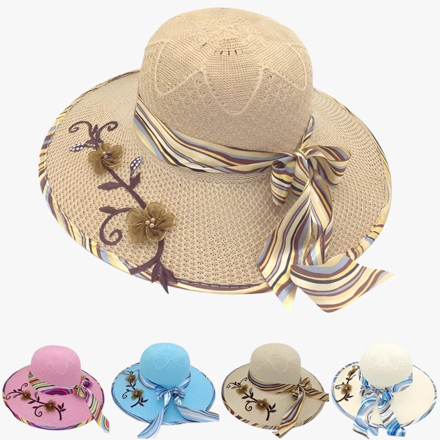 Nadia | Sommerhat med stor skygge – Moderigtig, sammenfoldelig og UV-beskyttende - - women's fashion - {{ product_tags }