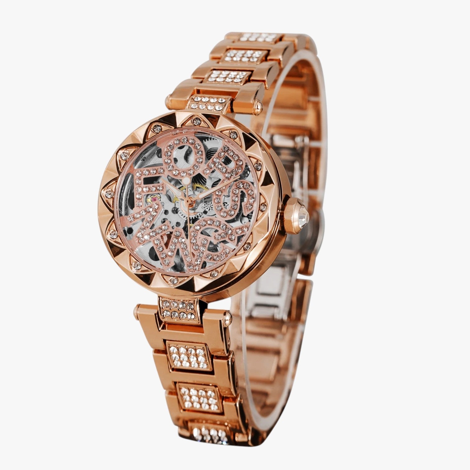 Ana | Luksus Kvinders Ur 2025 Mekanisk Elegance i Stål og Diamanter 3D - Rosaguld - watches - {{ product_tags }