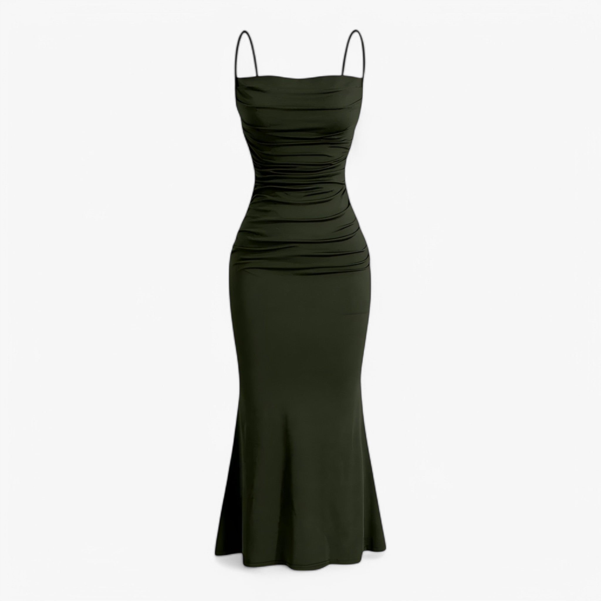 Cristine | Lang kjole - Sofistikeret og smart - Grøn - women's fashion - {{ product_tags }