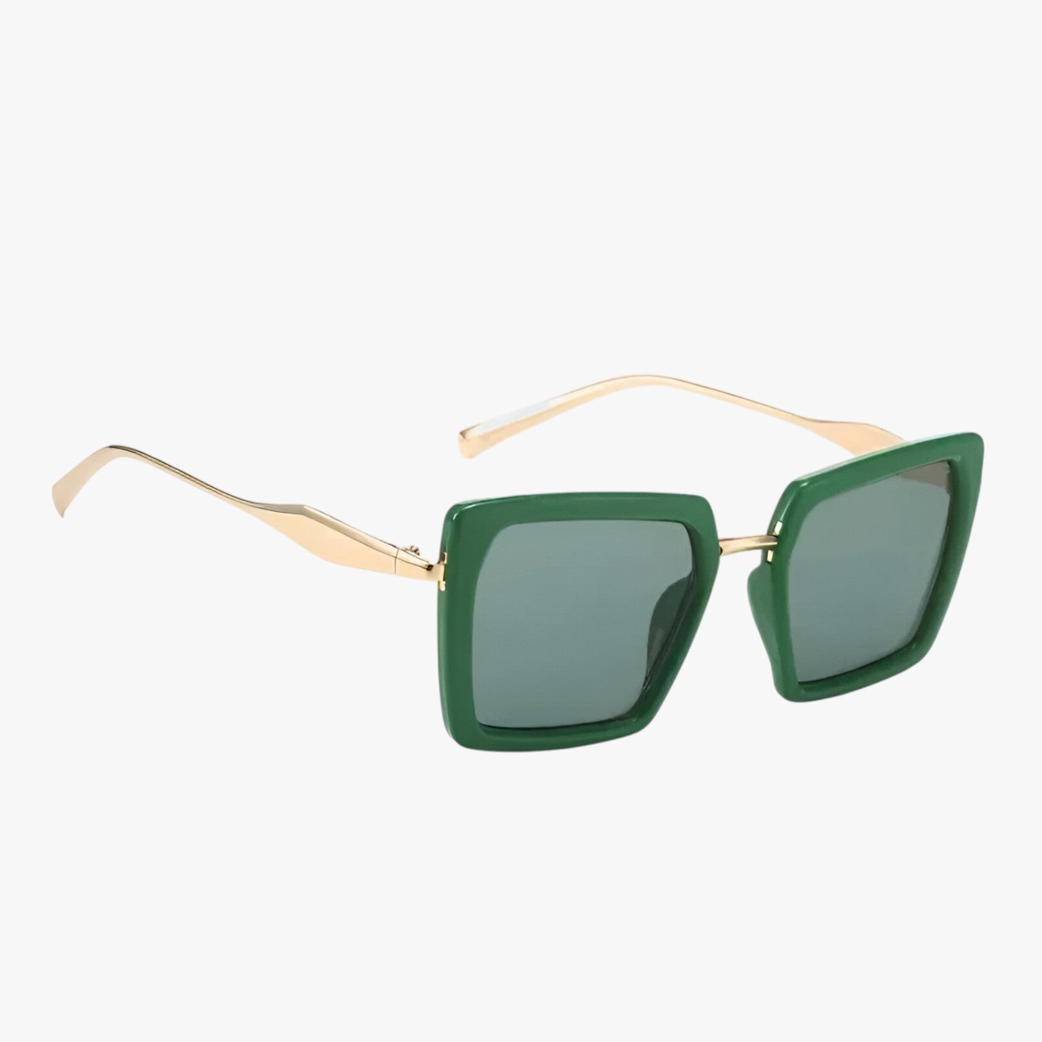 Riley | Vintage kvadratiske solbriller med mørkegrønne linser - - women's fashion - {{ product_tags }