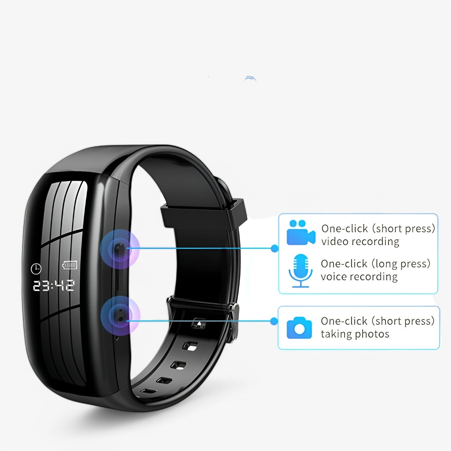 Joris | Mini Kamera Ur - Diskret Optagelse og Lagring i Én Armbånd - - Joris | Mini Kamera Ur - Diskret Optagelse og Lagring i Én Armbånd- €25 - {{ product_tags }