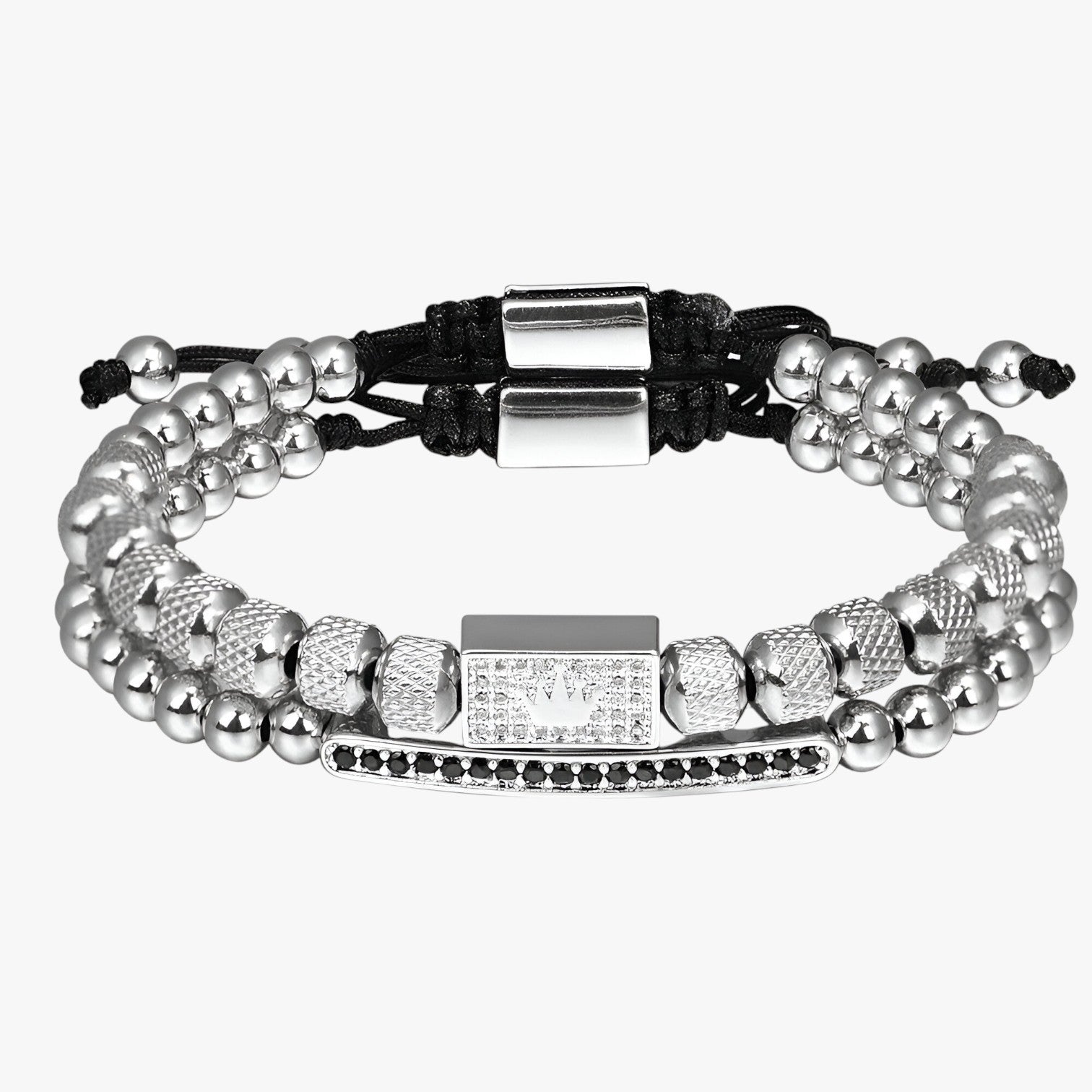 Zanjoe | Crown Power - Sæt med 2 armbånd til stil og selvtillid - Sølv Sæt - watches - {{ product_tags }