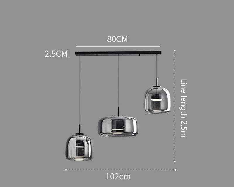 Luksus Glas & Metal Pendellampe - Elegant Hængelys - Design 3 Lang - sort - Home Decor - {{ product_tags }