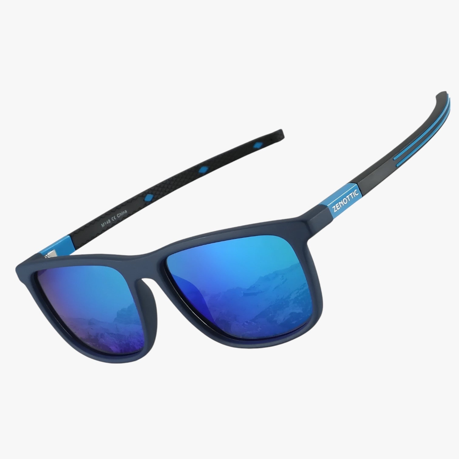 Landyn | Firkantede polariserede solbriller – letvægts UV-beskyttelse - Blå spejllinse ZNOTTIC - men's fashion - {{ product_tags }