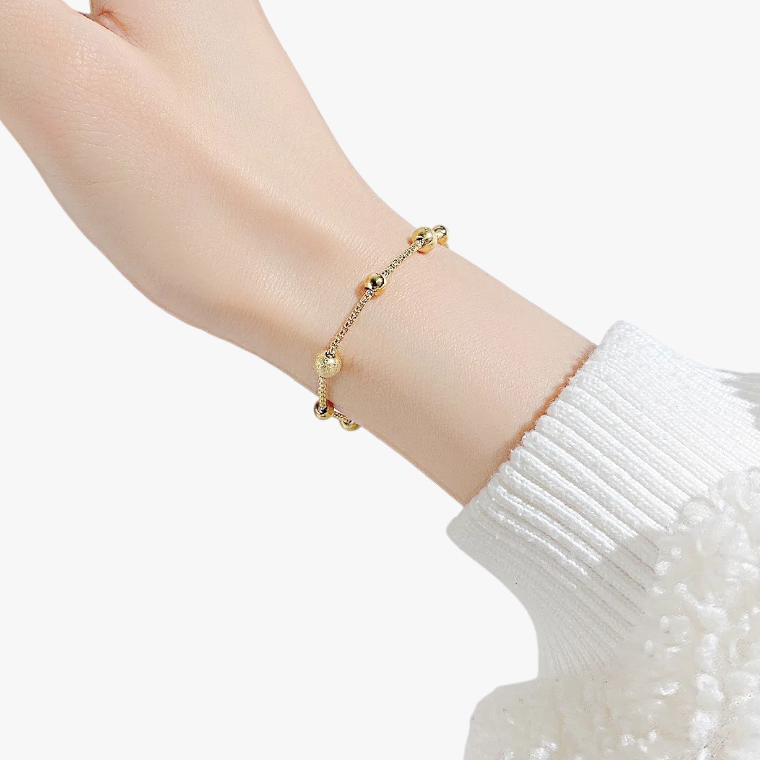 Alaia | Justerbar armbånd med matte perler i rustfrit stål - - Alaia | Justerbar armbånd med matte perler i rustfrit stål - €25 - {{ product_tags }