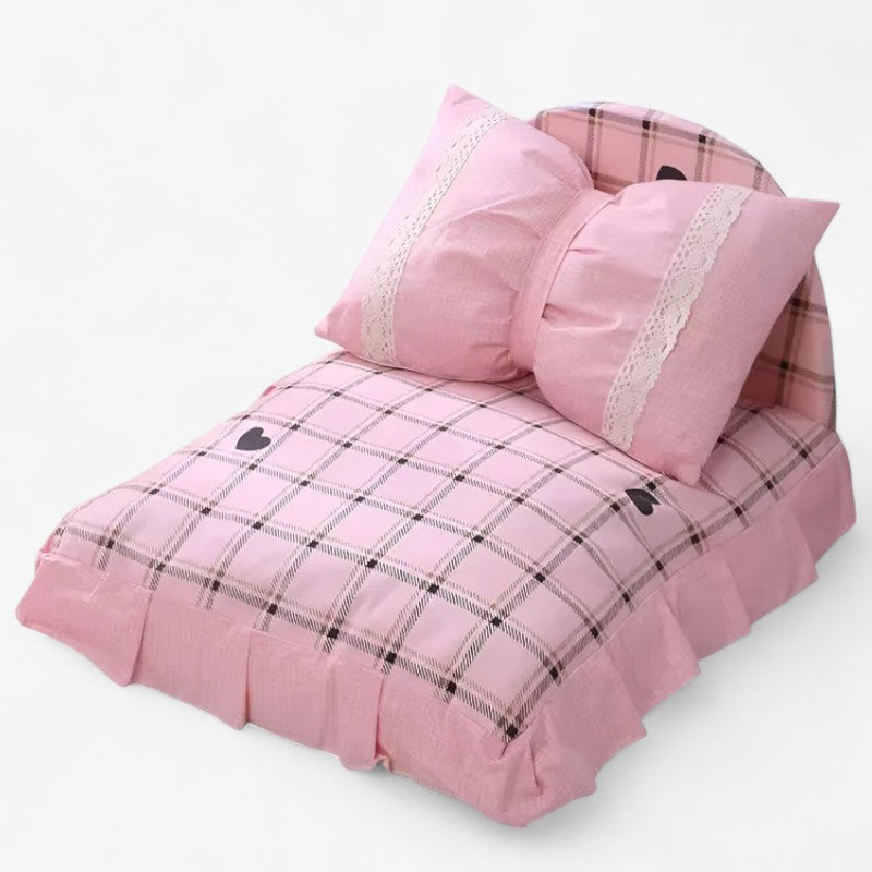 BowLux | Flot Strik Katte- og Hunde Seng – Komfort & Stil til Dit Husdyr - Rosa - house & garden - {{ product_tags }