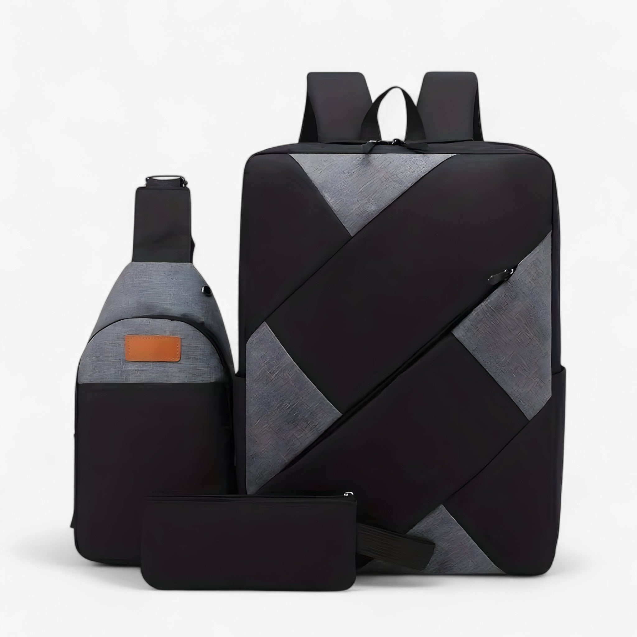 Evan | Sæt 3 i 1 med rygsæk og matchende accessories - Sort - bags - {{ product_tags }