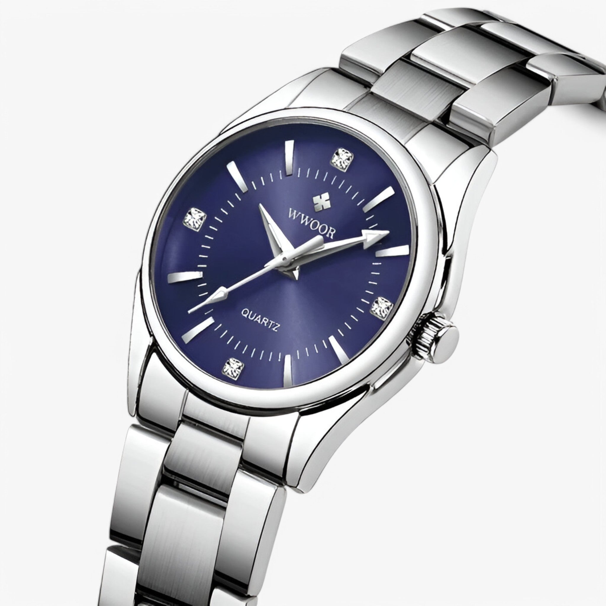 Anna | Klassisk luksus dameur lavet af rustfrit stål med delikat urskive - sølv blå - watches - {{ product_tags }