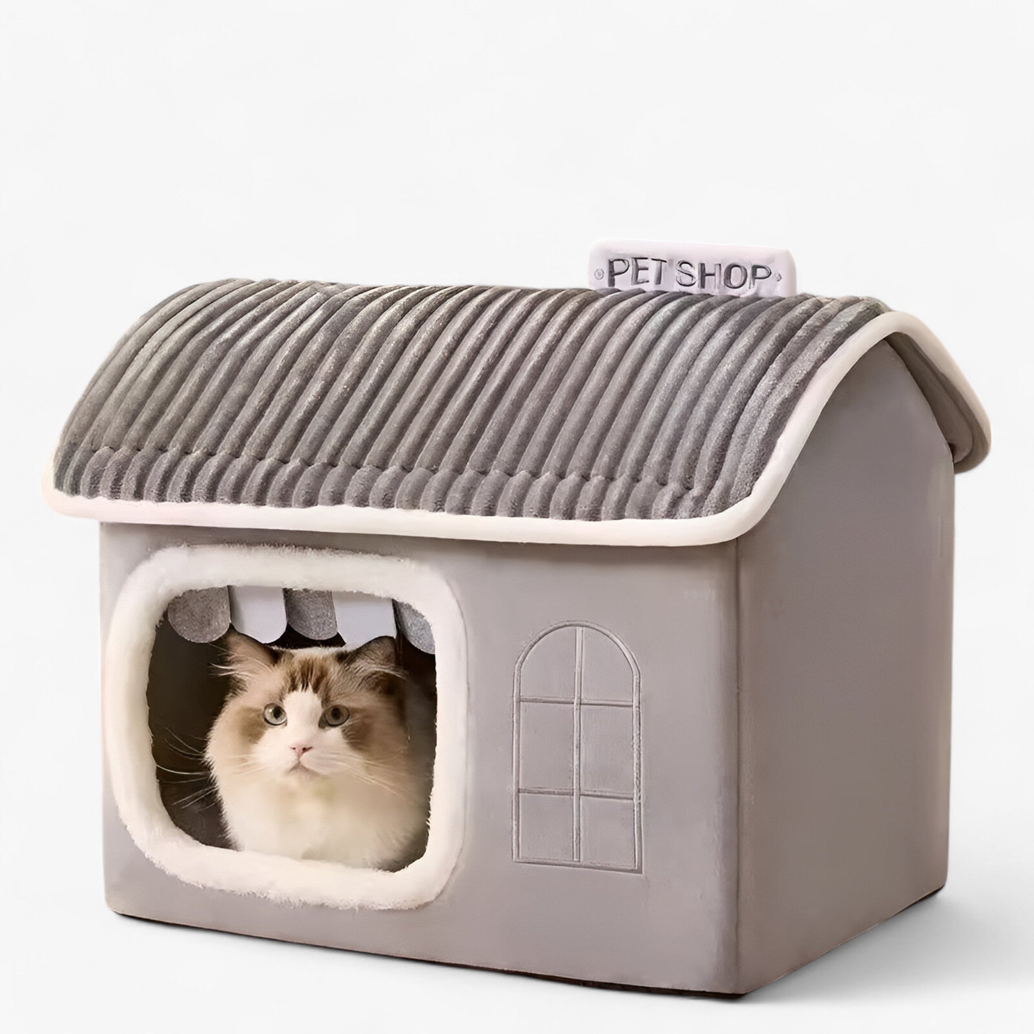 Nala | Sammenklappeligt Kattehus – Hyggeligt, Varmt og Vaskbart Rede - grå - Nala | Sammenklappeligt Kattehus – Hyggeligt, Varmt og Vaskbart Rede - $25 - {{ product_tags }