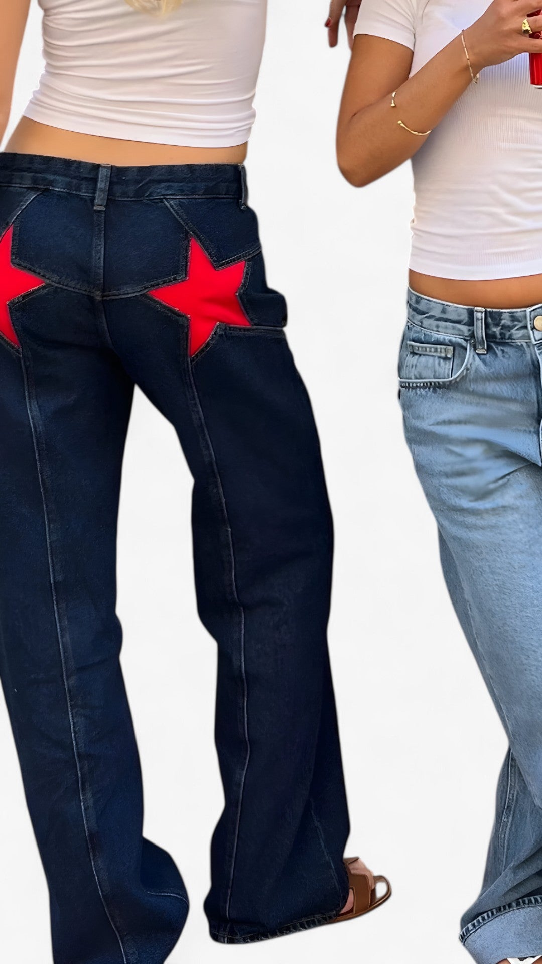 Lavtalje jeans med stjerneprint - - Lavtalje jeans med stjerneprint - €25 - {{ product_tags }