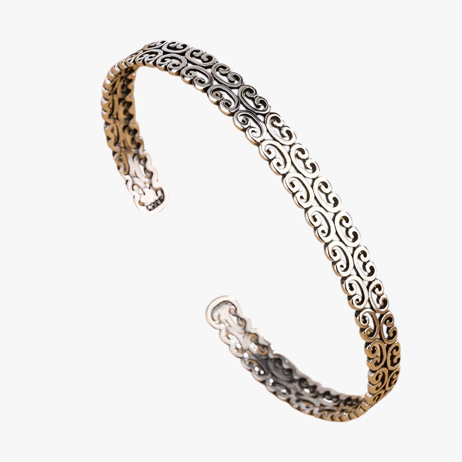 Dahlia | Elegante sølvmanchet med sky-mønster - - watches - {{ product_tags }