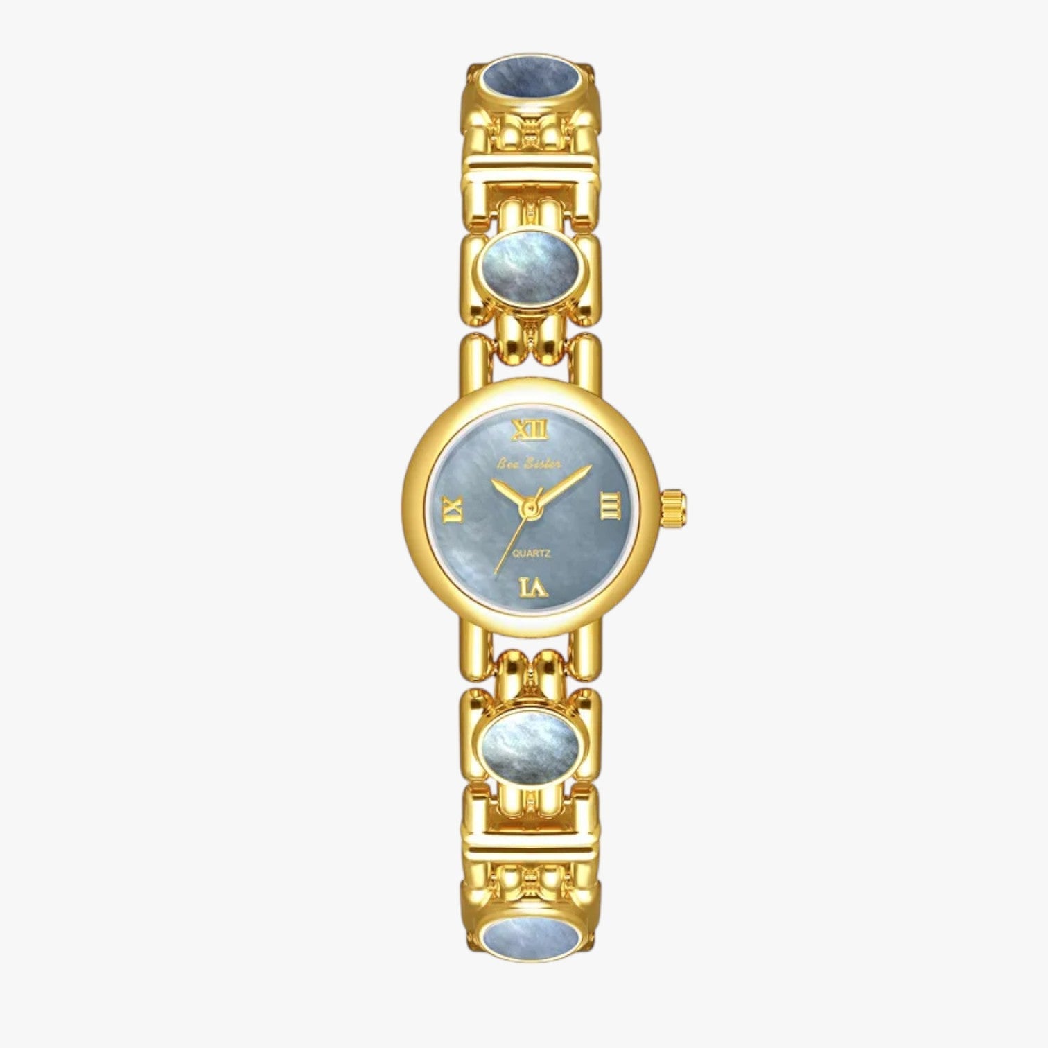 Mira | Elegant armbåndsur i skaldyrsperle - blåt guld Kina - Mira | Elegant armbåndsur i skaldyrsperle - €25 - {{ product_tags }