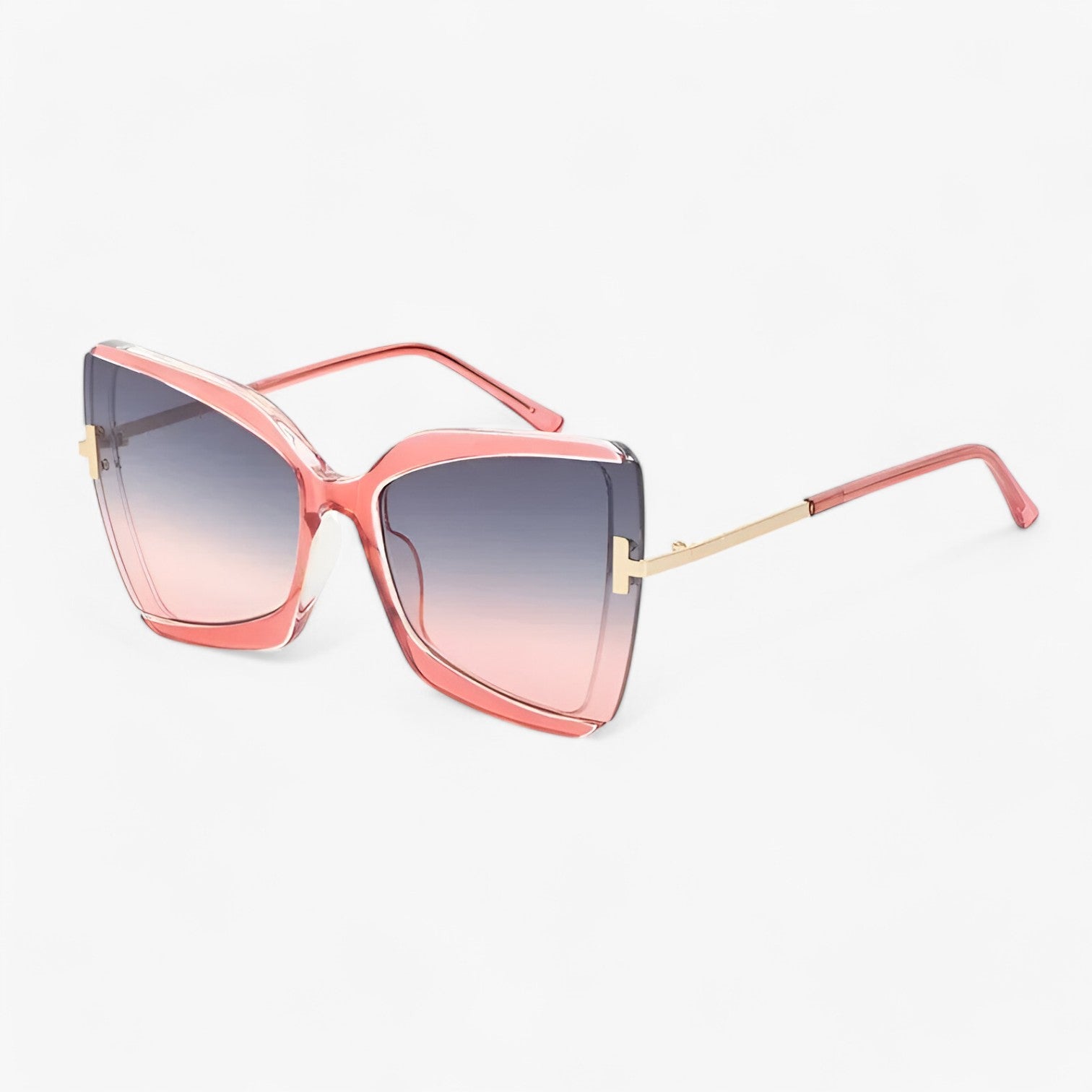 Andrea | Katteøje solbrille med T-beslag - dristig stil, levende farver - - women's fashion - {{ product_tags }