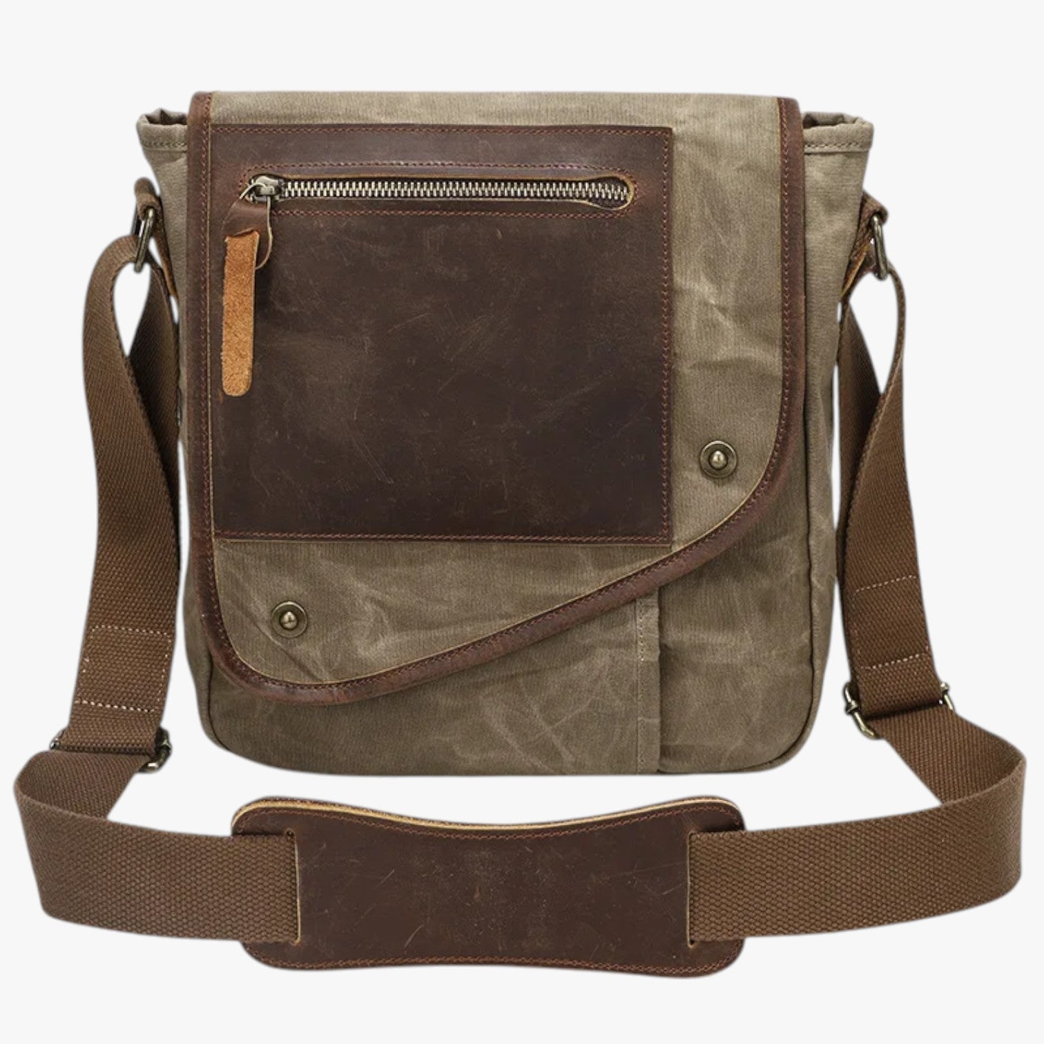 Alex | Vintage anti-tyveri og vandafvisende skuldertaske - Khaki - bags - {{ product_tags }