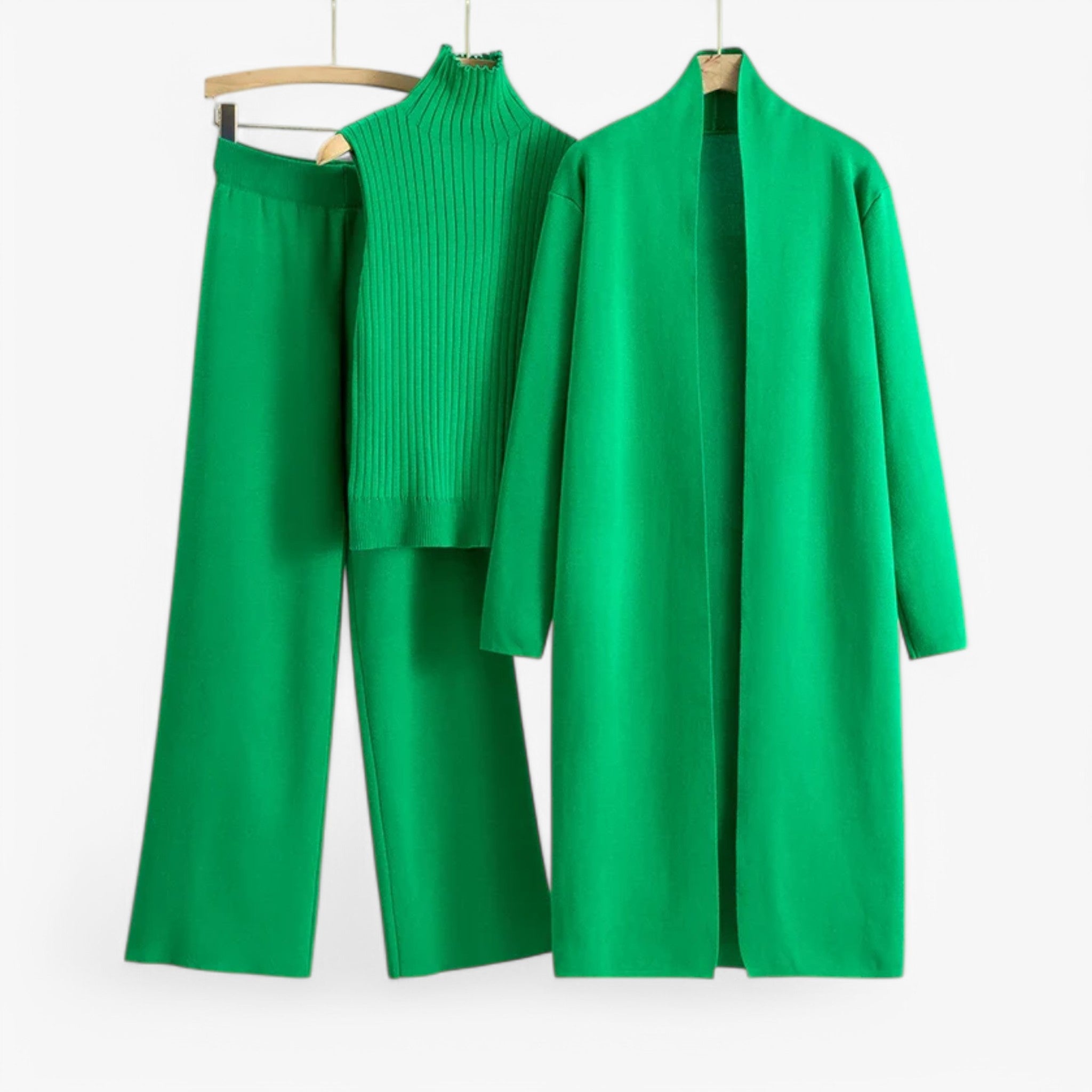 Ivy I Vintage Strikkesæt i 3 dele - Grøn En størrelse - women's fashion - {{ product_tags }
