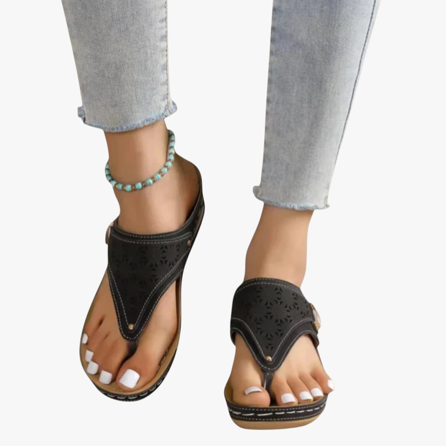 Julia | Bløde ortopædiske damesandaler, skridsikre og med sommerplatform - - Julia | Bløde ortopædiske damesandaler, skridsikre og med sommerplatform - €25 - {{ product_tags }