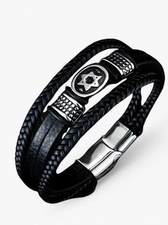 David | Stilig Flerlags Læderarmbånd med Magnetlukning