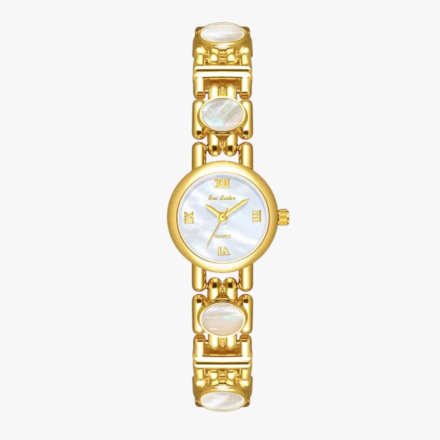 Mira | Elegant armbåndsur i skaldyrsperle - hvidguld Kina - Mira | Elegant armbåndsur i skaldyrsperle - €25 - {{ product_tags }