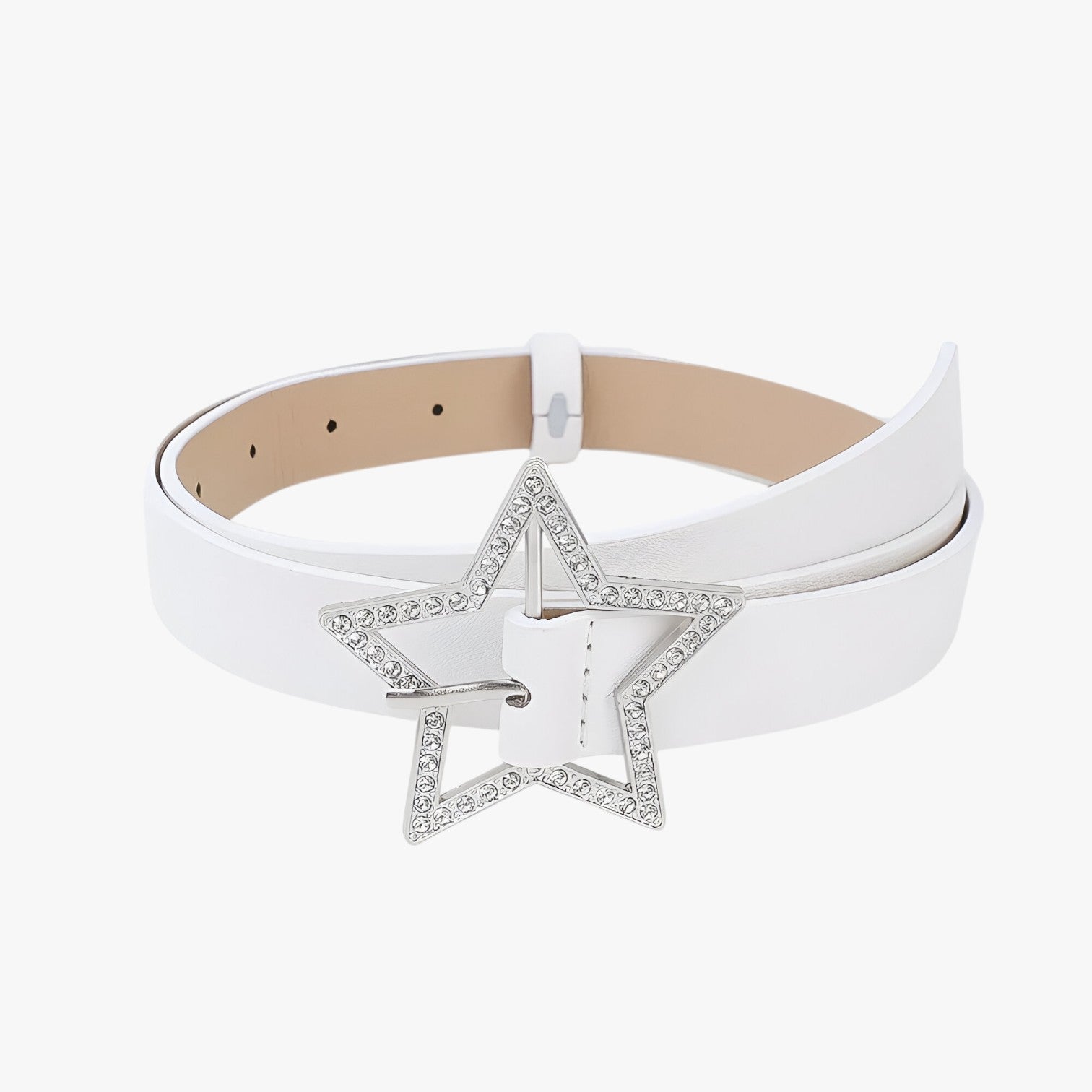 Evie | Y2K-bælte med strass til jeans - hvid - women's fashion - {{ product_tags }