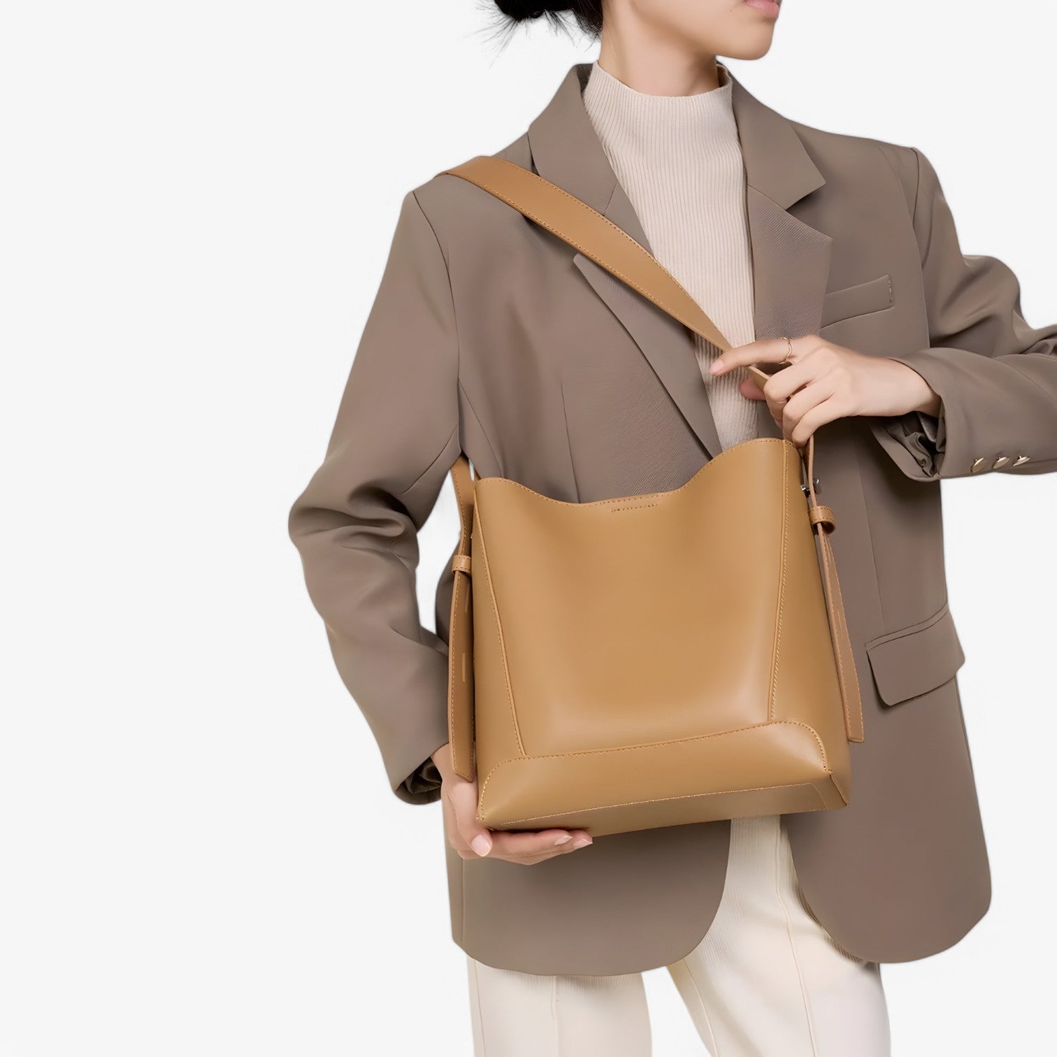 Hilda | Stilfuldt læder skuldertaske – Rummelig og elegant - - bags - {{ product_tags }