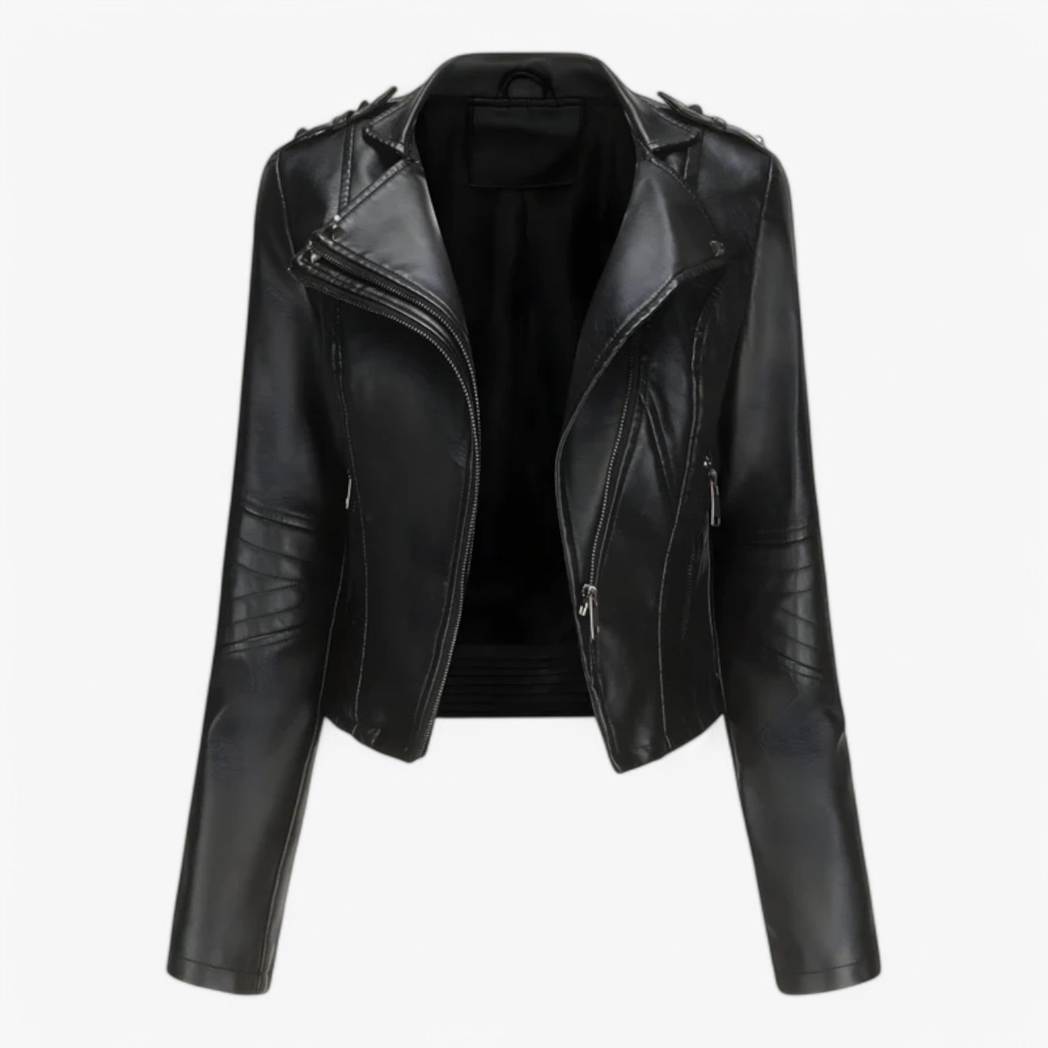 Emma | Kort skinnjakke - Sort - women's fashion - {{ product_tags }