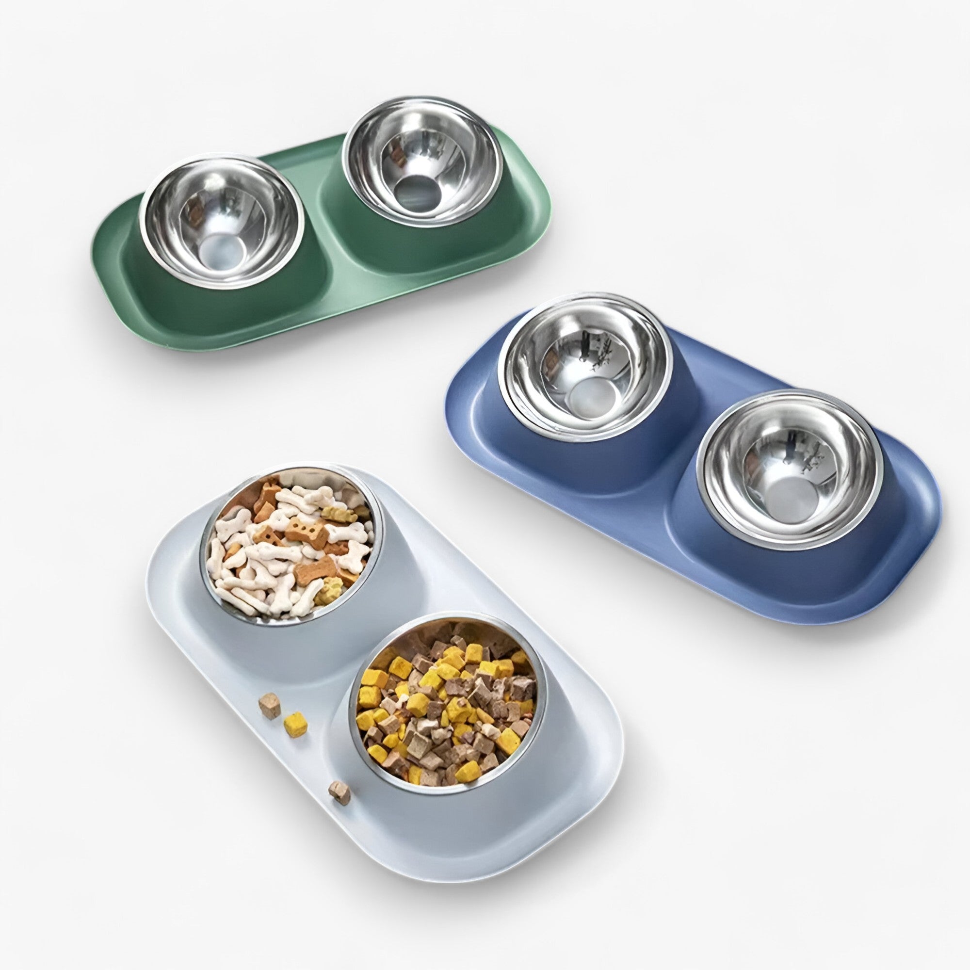 Mattie | Dobbelt skål i rustfrit stål – Antiskrid og venlig mod nakken - - other - {{ product_tags }