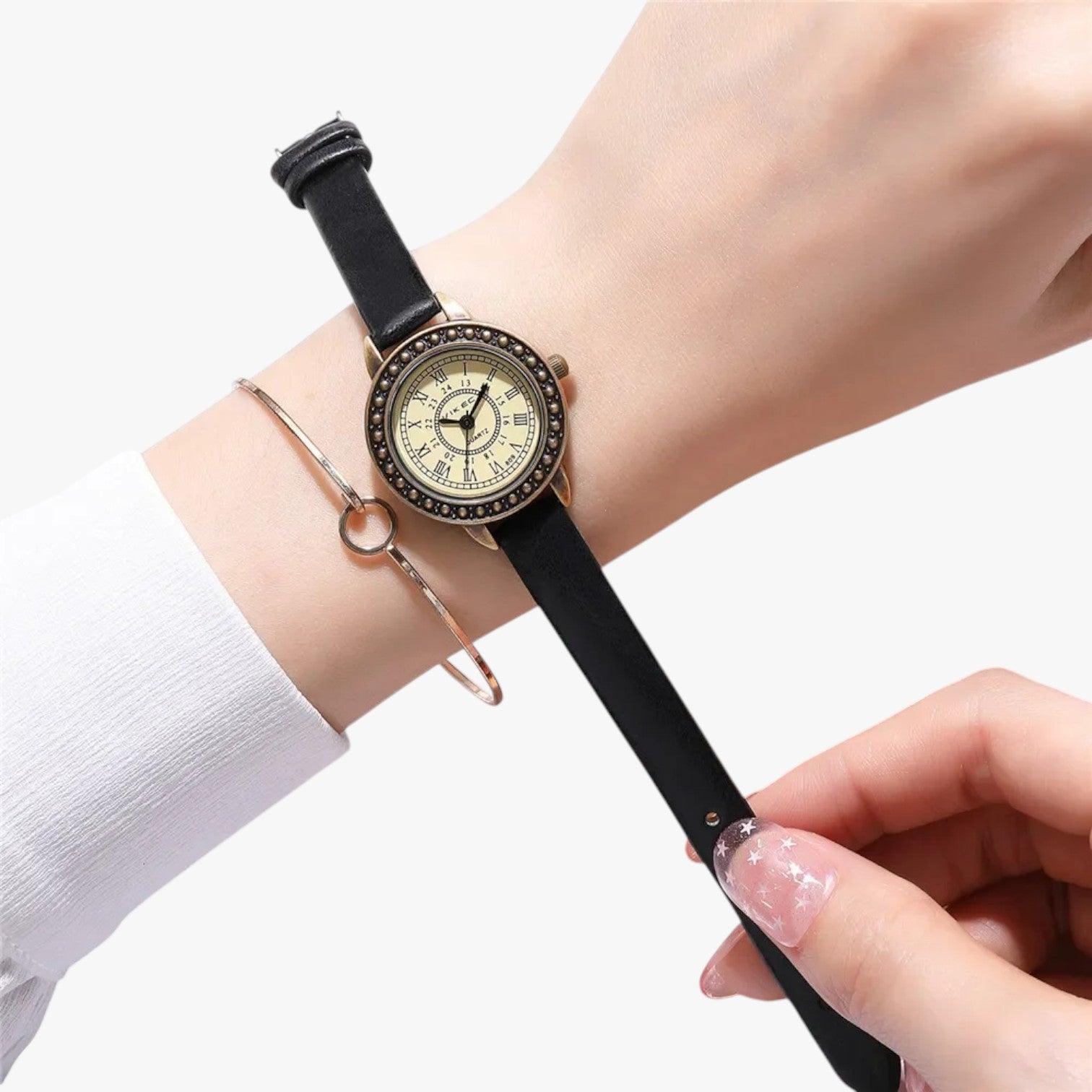 Laurel | Vintage læderur med romersk urskive - - watches - {{ product_tags }
