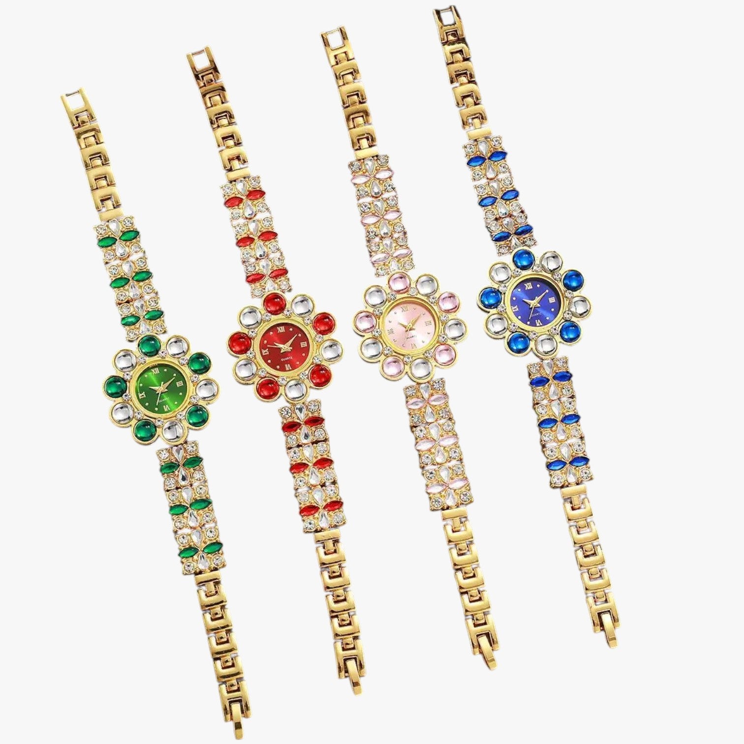 Lilliana | Elegant ur med krystalblomsterkrans - - Lilliana | Elegant ur med krystalblomsterkrans - €25 - {{ product_tags }