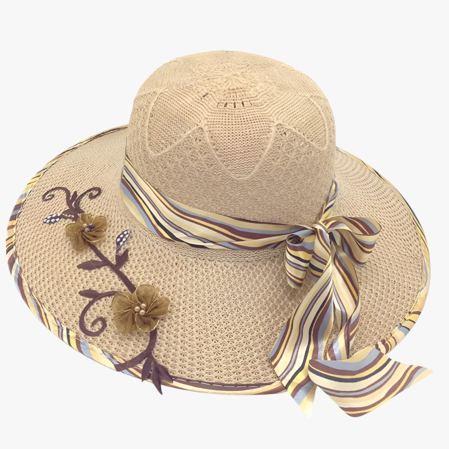 Nadia | Sommerhat med stor skygge – Moderigtig, sammenfoldelig og UV-beskyttende - Brun - women's fashion - {{ product_tags }