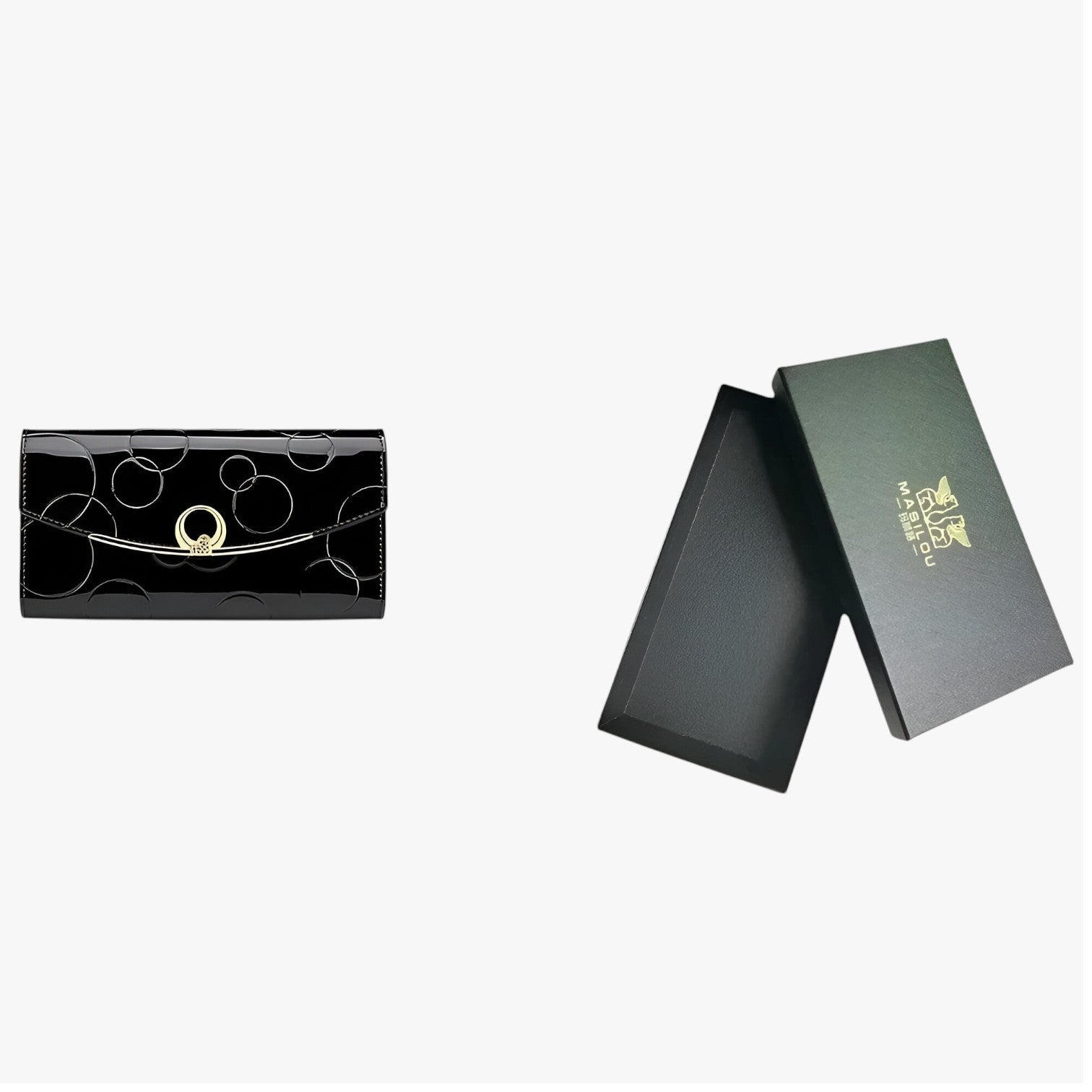 Shiela | Luksus damesportemonnee - Elegant, rummelig og praktisk - sort med kasse - bags - {{ product_tags }