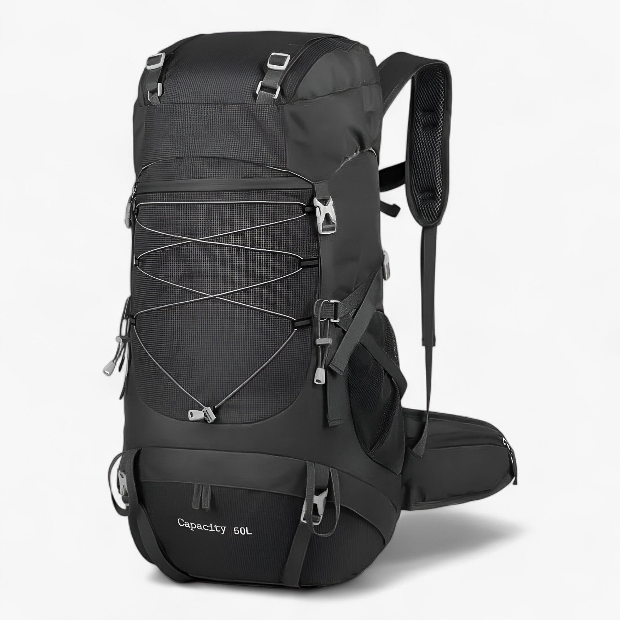 50L vandtæt nylon rygsæk til eventyrlige rejser - Sort - bags - {{ product_tags }