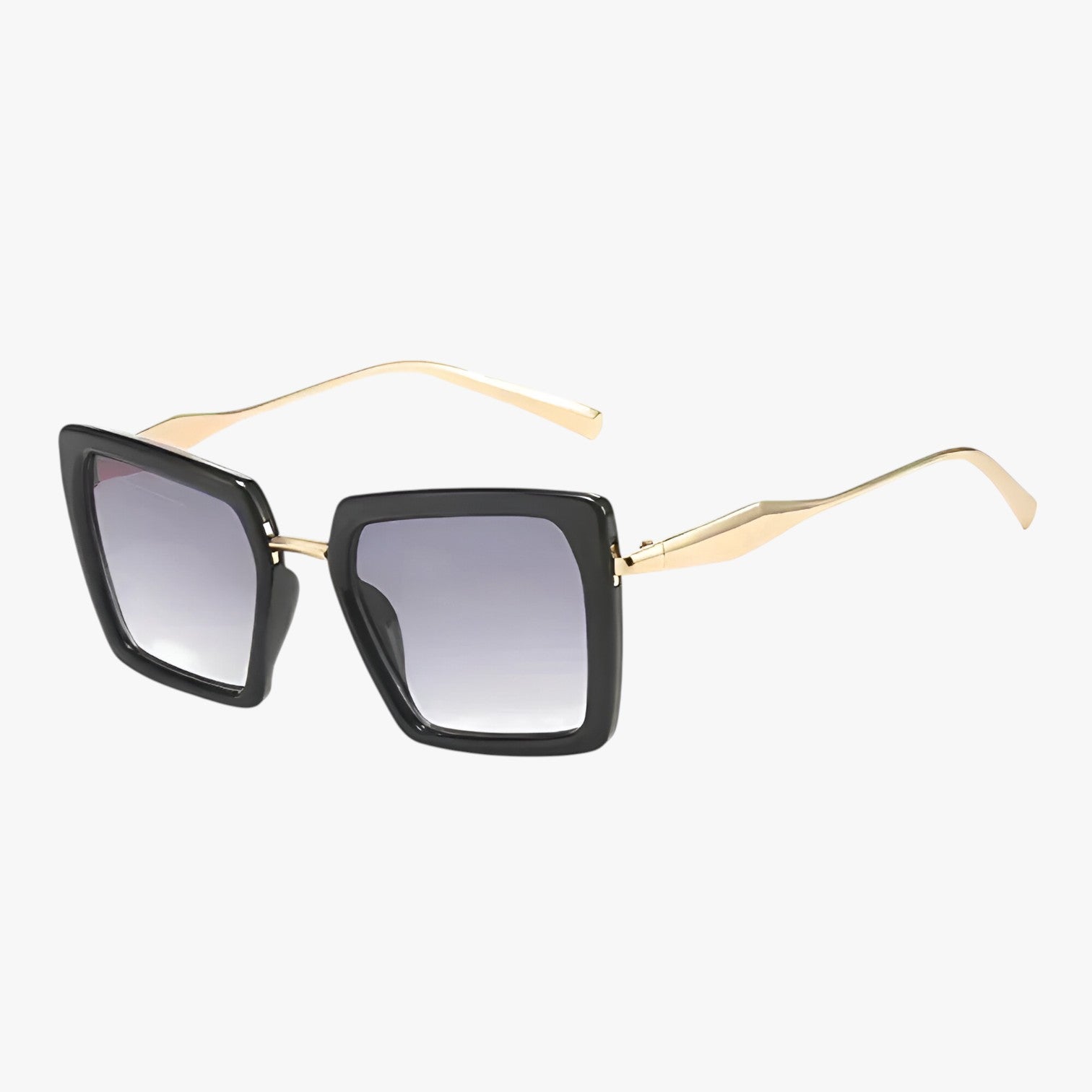 Riley | Vintage kvadratiske solbriller med mørkegrønne linser - grå dobbelt - women's fashion - {{ product_tags }