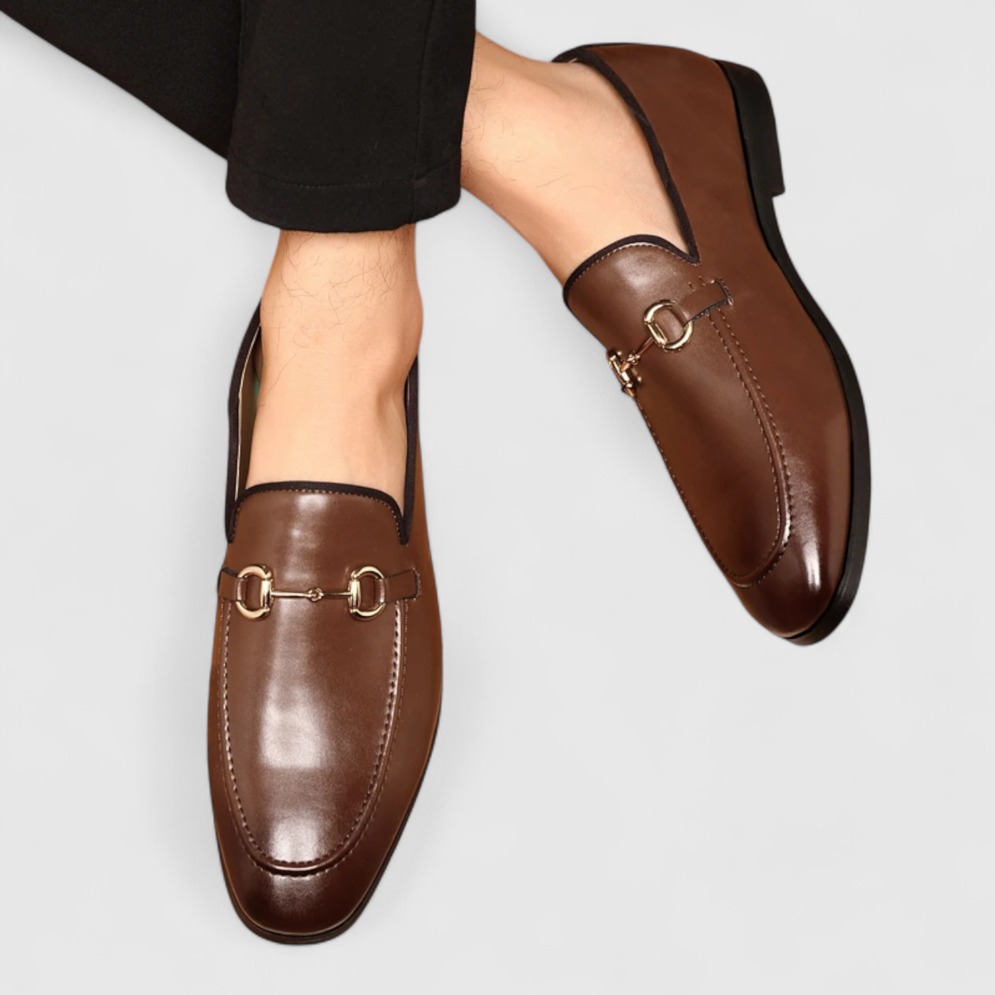 Gavin | Herre Klassiske Læder Loafers i Sort med Decorativ Spænde - - Gavin | Herre Klassiske Læder Loafers i Sort med Decorativ Spænde- €25 - {{ product_tags }