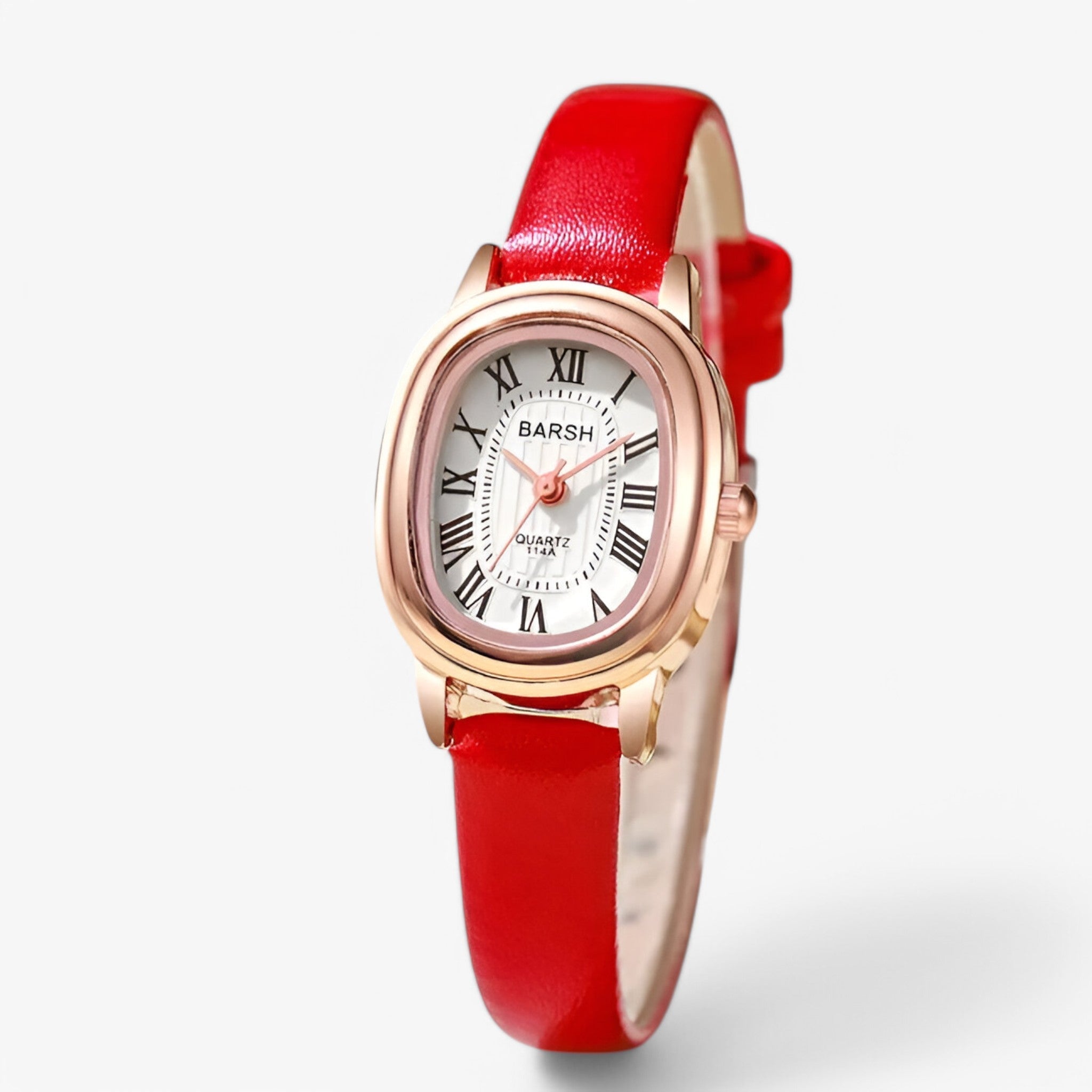 Ingrid | Kvarts dameur med oval urskive - Rød - watches - {{ product_tags }
