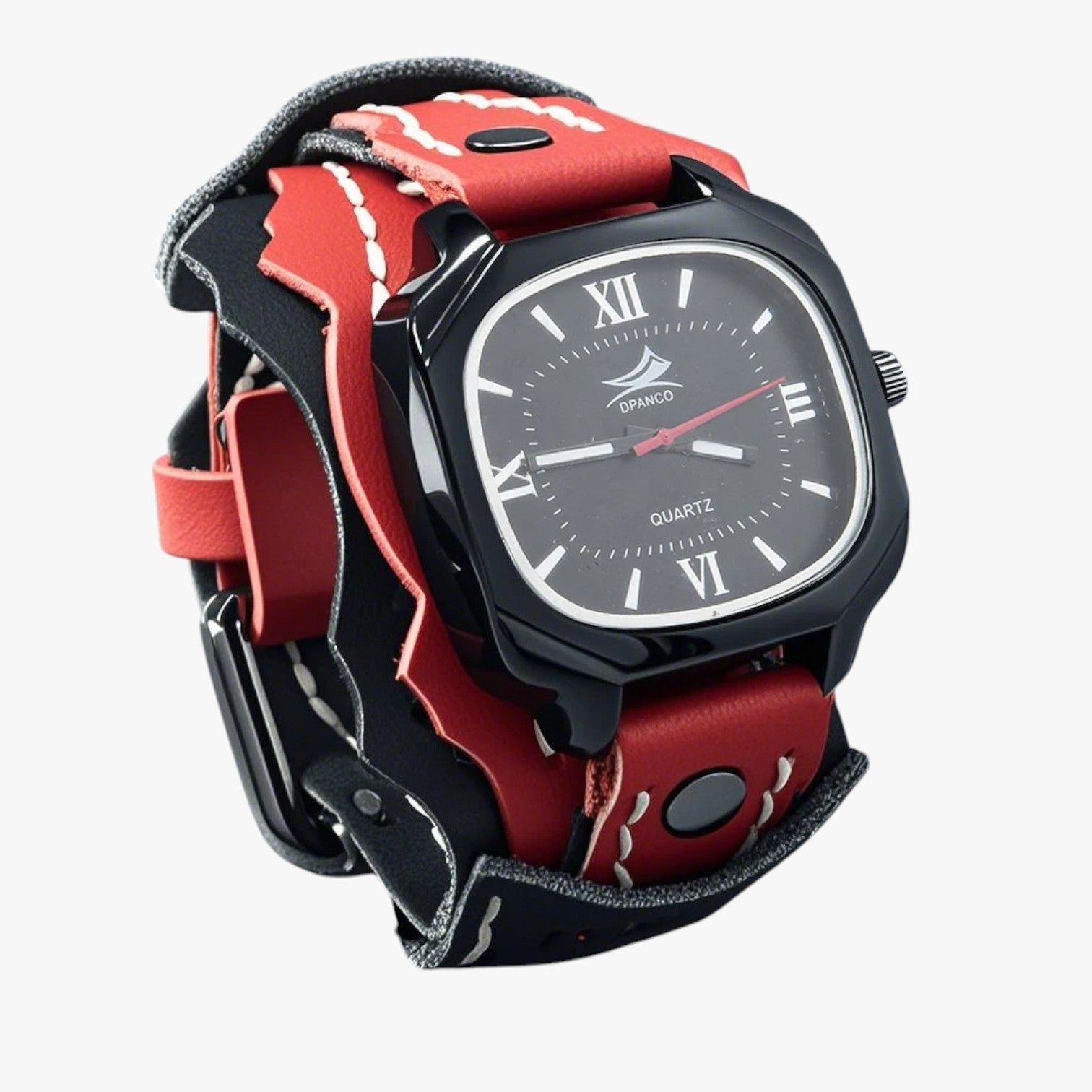Alden | Stor herreur med stort kvadratisk ur og ægte læderrem - - watches - {{ product_tags }