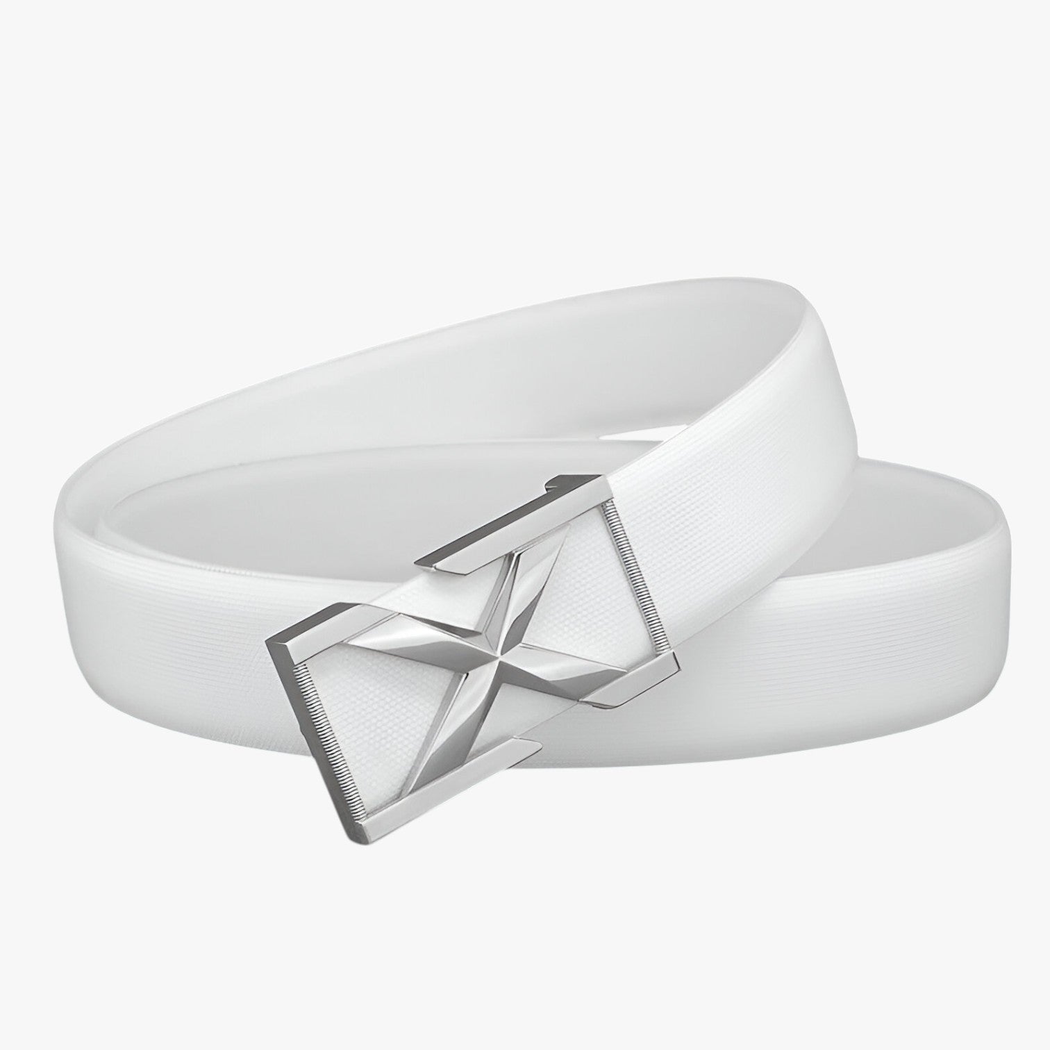 Luke | Mænds Bælte med X-Skalle Spænde luksuscasualstil til unge - Hvid Sølv spænde - men's fashion - {{ product_tags }