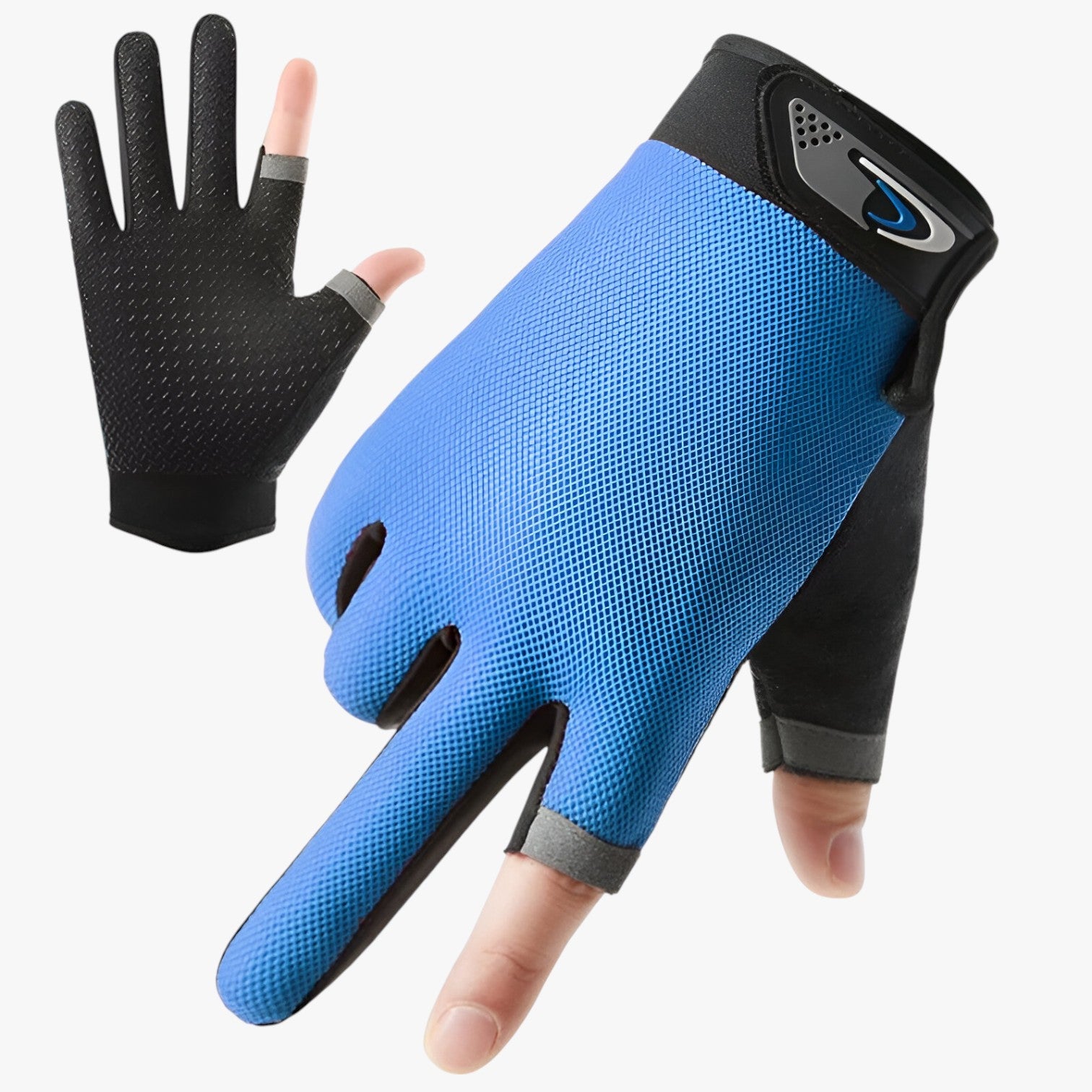 Lenard | Antiskrid vishandsker med snitfingre for greb og komfort - Blå - other - {{ product_tags }