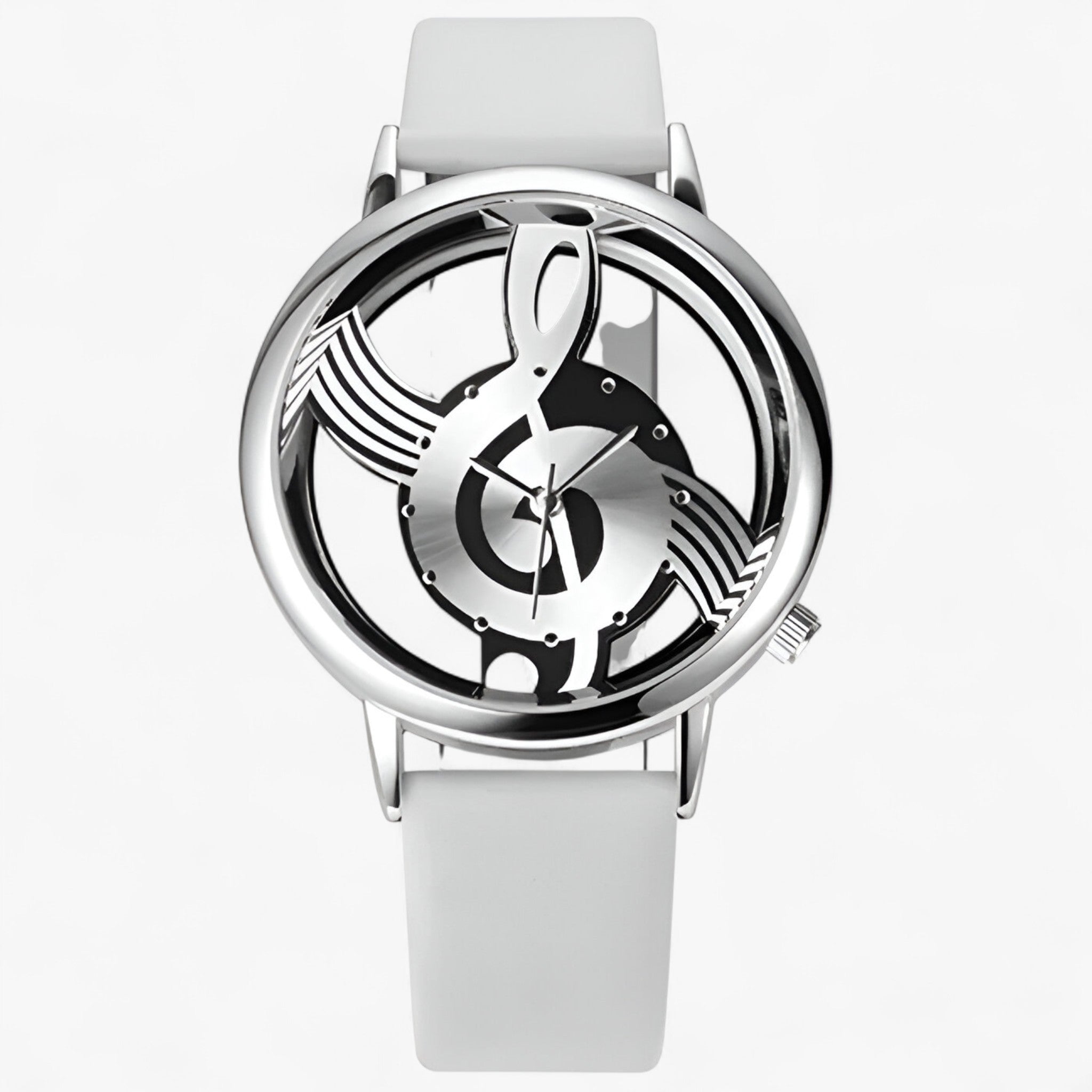 Larissa | Moderigtigt musikur med læderrem - Hvid - watches - {{ product_tags }