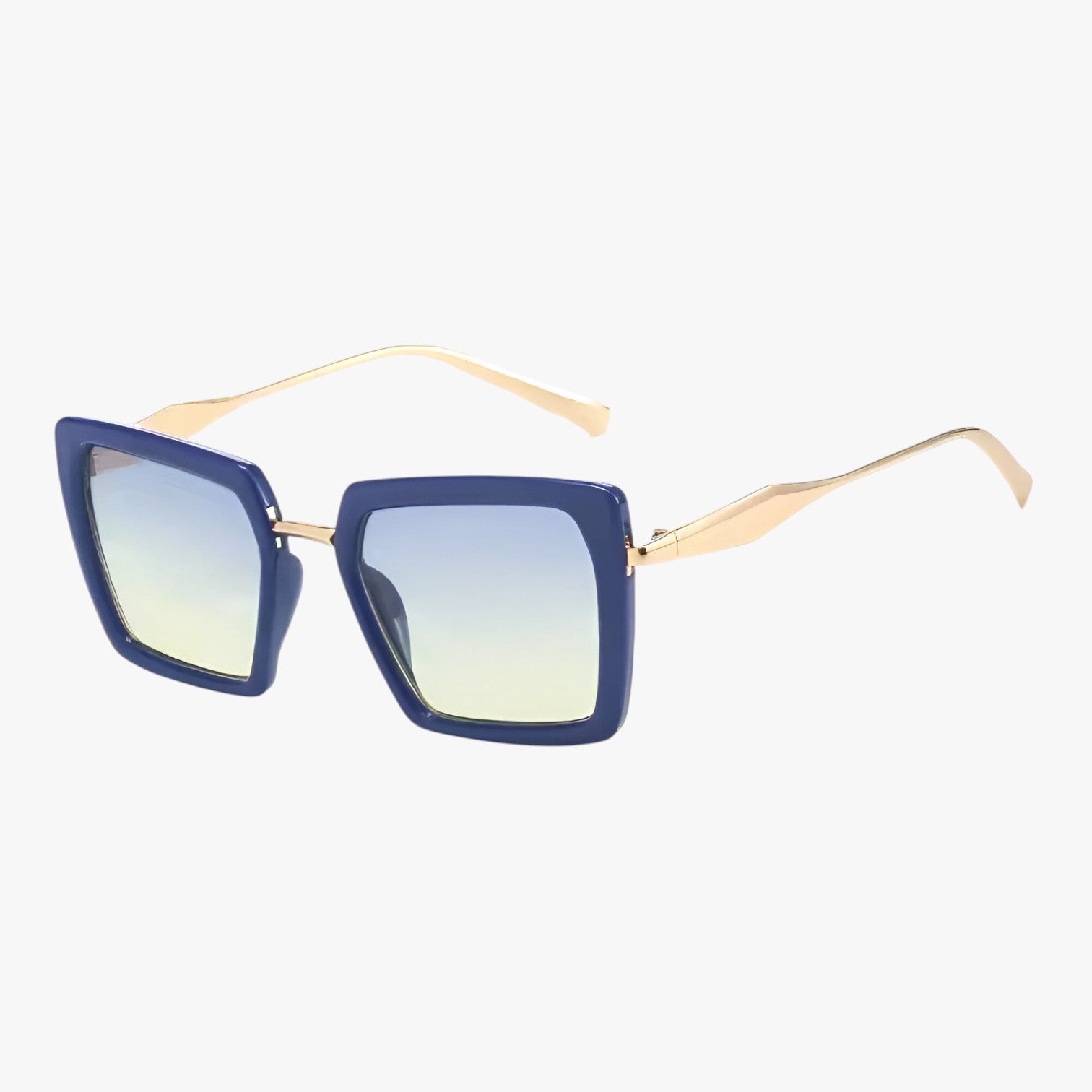 Riley | Vintage kvadratiske solbriller med mørkegrønne linser - blå - women's fashion - {{ product_tags }