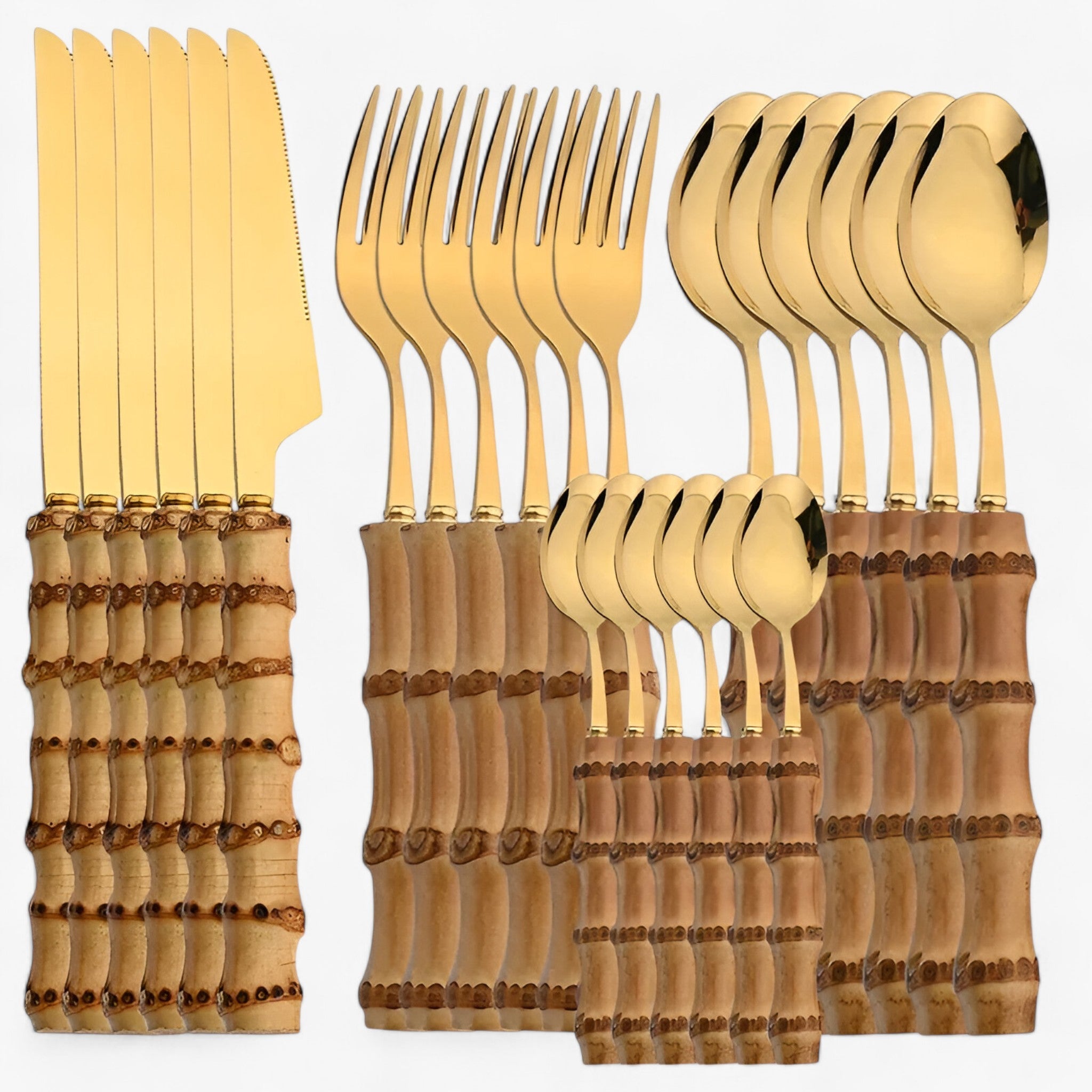 BambooCraft | Bambus Bestekset - Guld 24Stykker - house & garden - {{ product_tags }