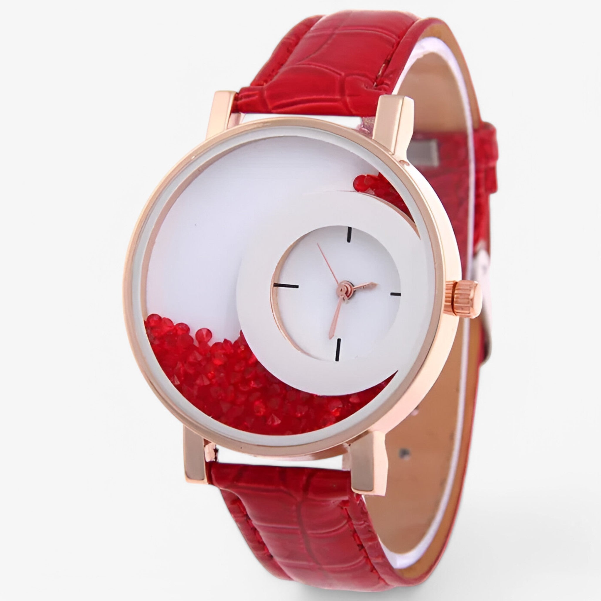 Odette | Dameur med brillant urskive - Rød - watches - {{ product_tags }