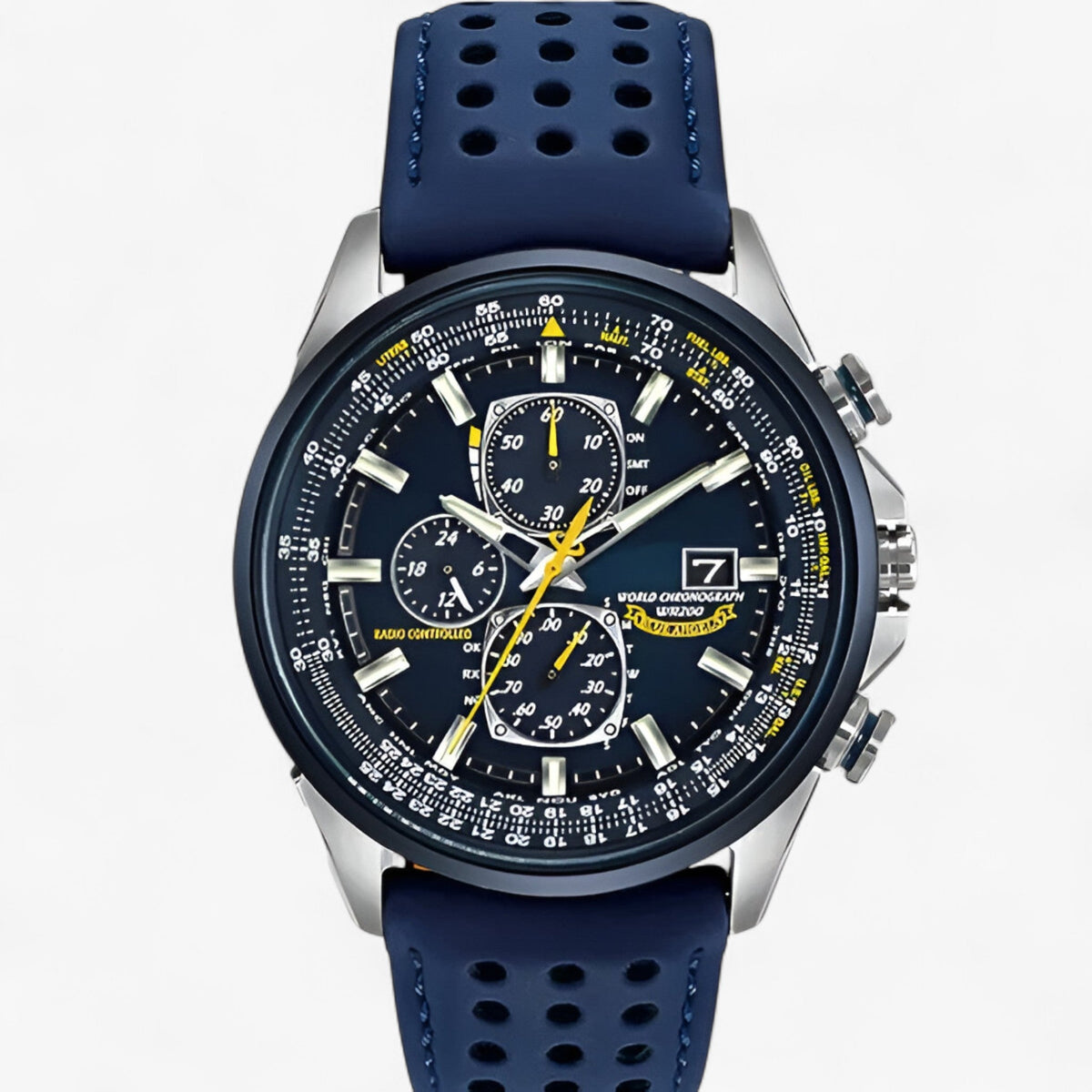 Herre Kronograf Ur MultiSteel 42mm – Stål Sølv, Blå Urskive