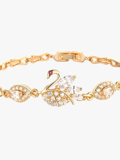 Esmeralda | Elegant Armbånd til Kvinder med Svanen i Zircon i Klassisk Stil Guld