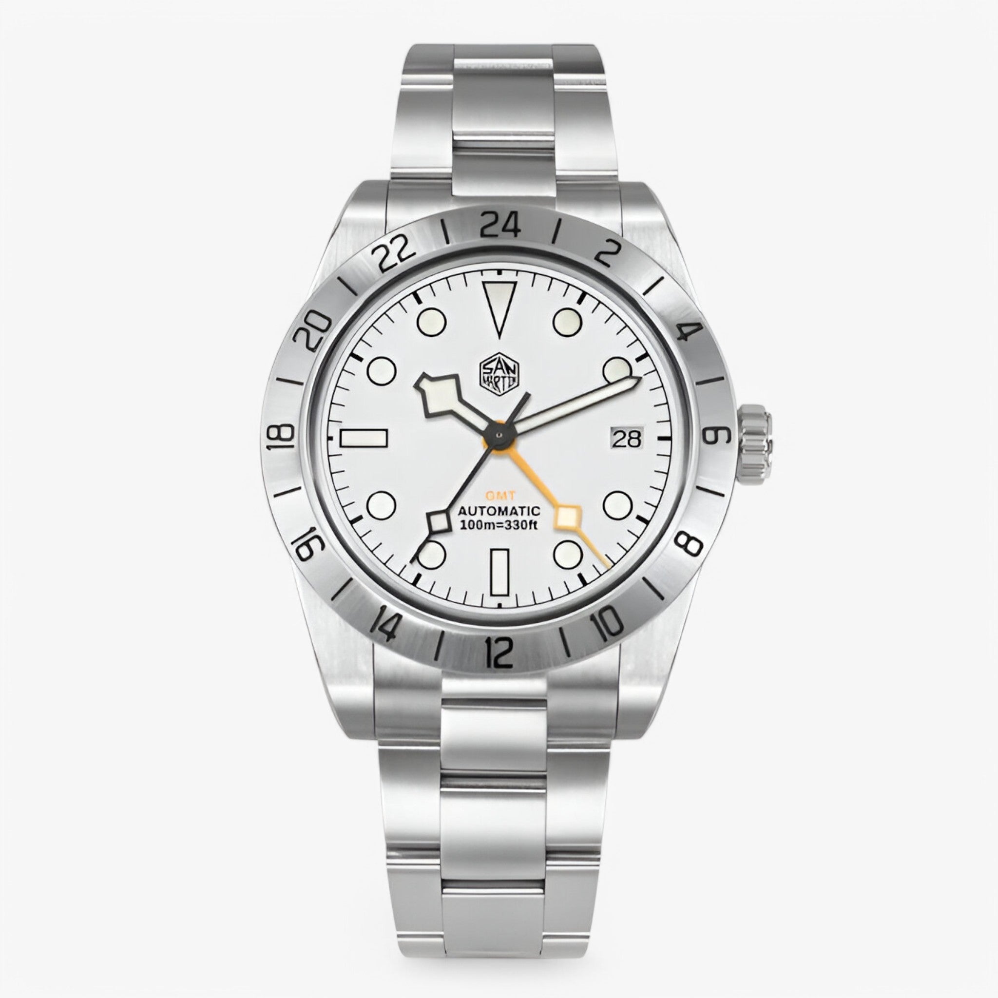 Anthony | Stilfuldt GMT Automatisk Sportsur i Stål - Hvid - watches - {{ product_tags }