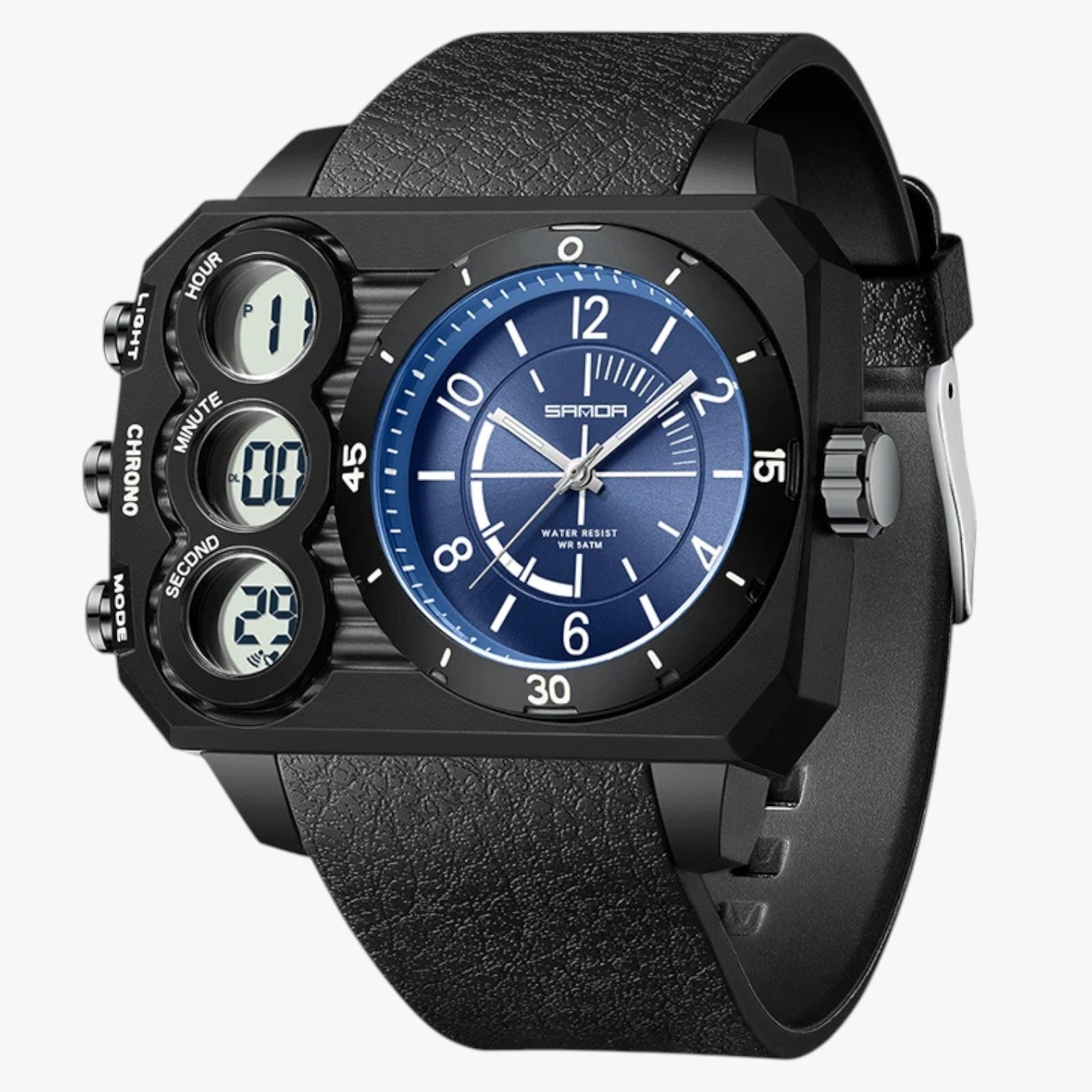 Zain | Sportur med dobbelt display - Sort Blå - watches - {{ product_tags }