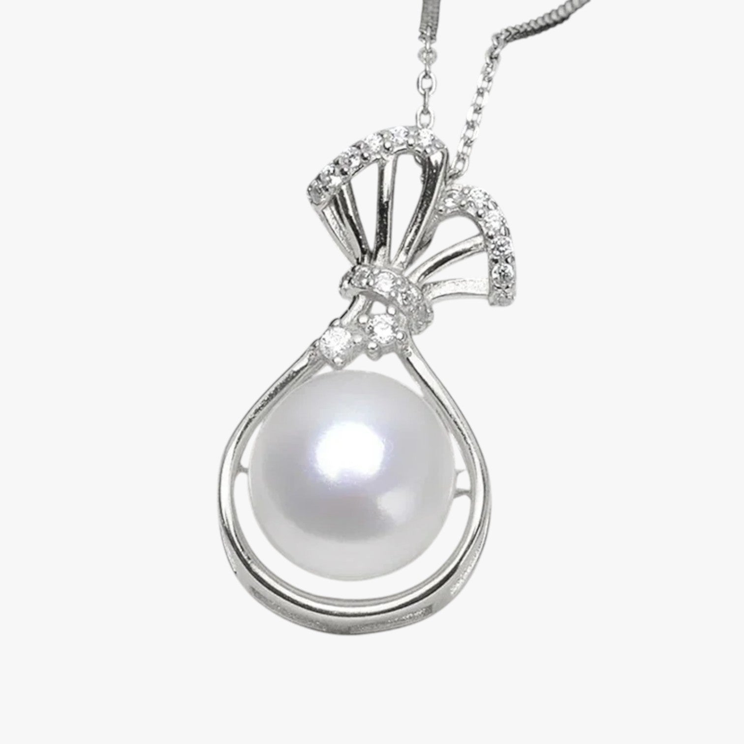 Elina | Choker Taske med Falsk Perle Unik Elegance til Specielle Anledninger - sølv 45cm - women's fashion - {{ product_tags }