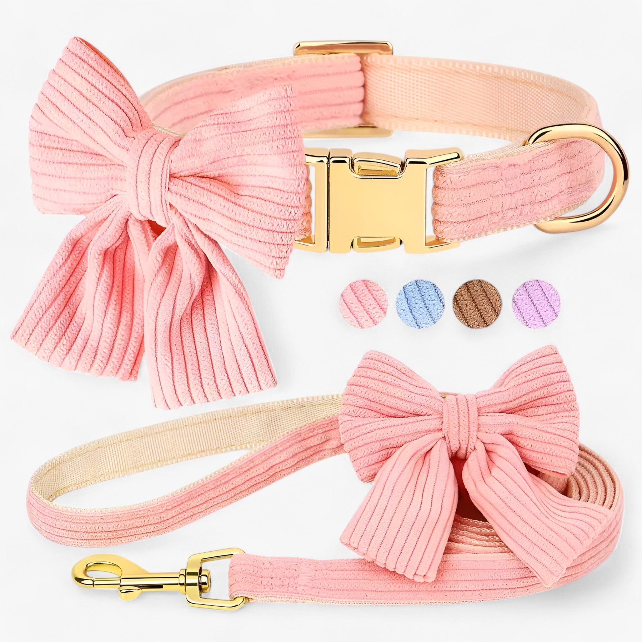 Luna | Sød Lyserød Halsbånd og Snor Sæt til Små og Mellemstore Hunde - - Luna | Sød Lyserød Halsbånd og Snor Sæt til Små og Mellemstore Hunde- €25 - {{ product_tags }