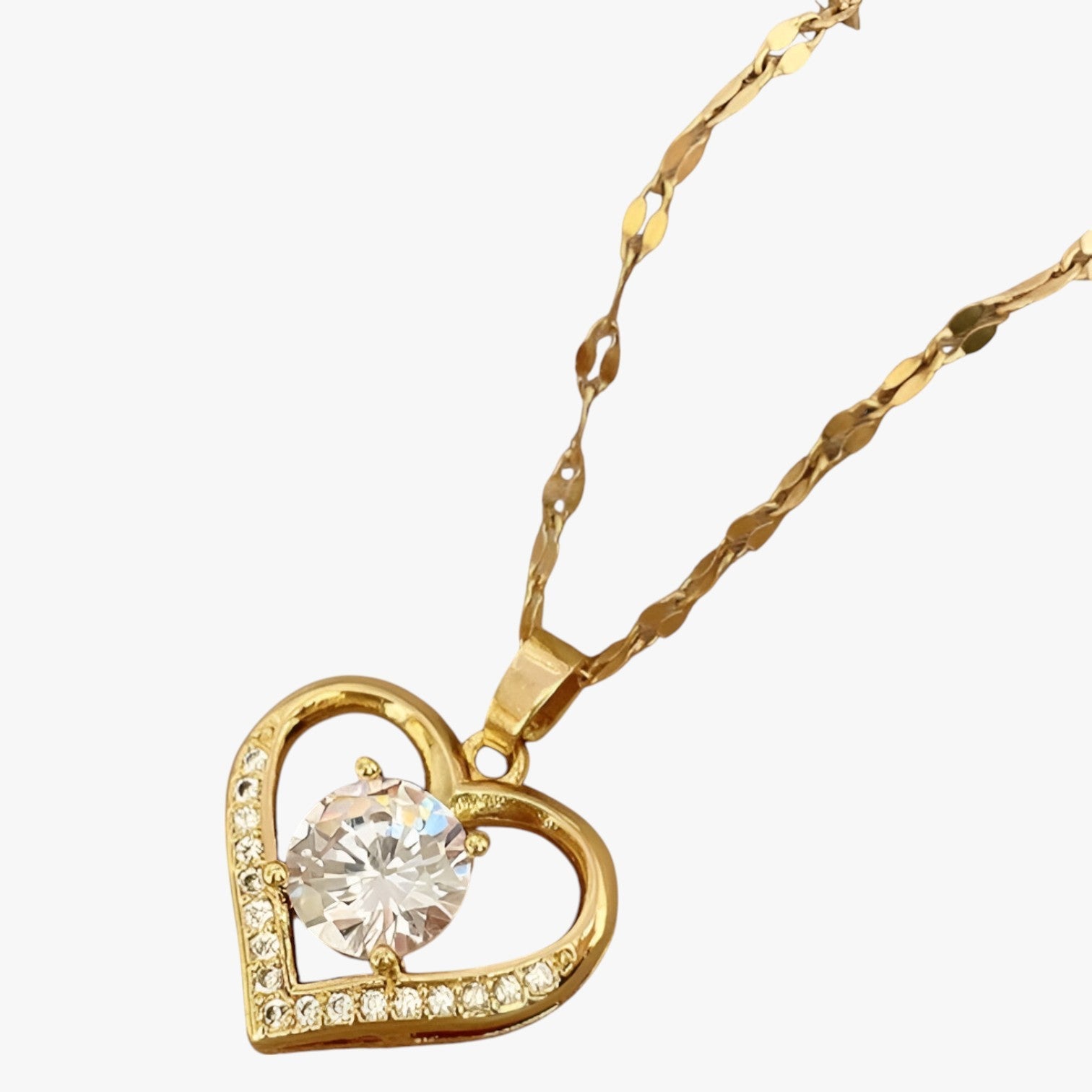 Skylar | Hjerte halskæde med ædelstens elegance feminin og komfort i guld - - women's fashion - {{ product_tags }