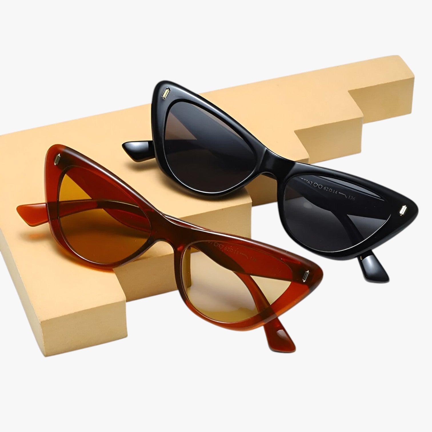Kamila | Vintage Chic - Ovale Cat-Eye solbrille til UV-beskyttelse - - women's fashion - {{ product_tags }