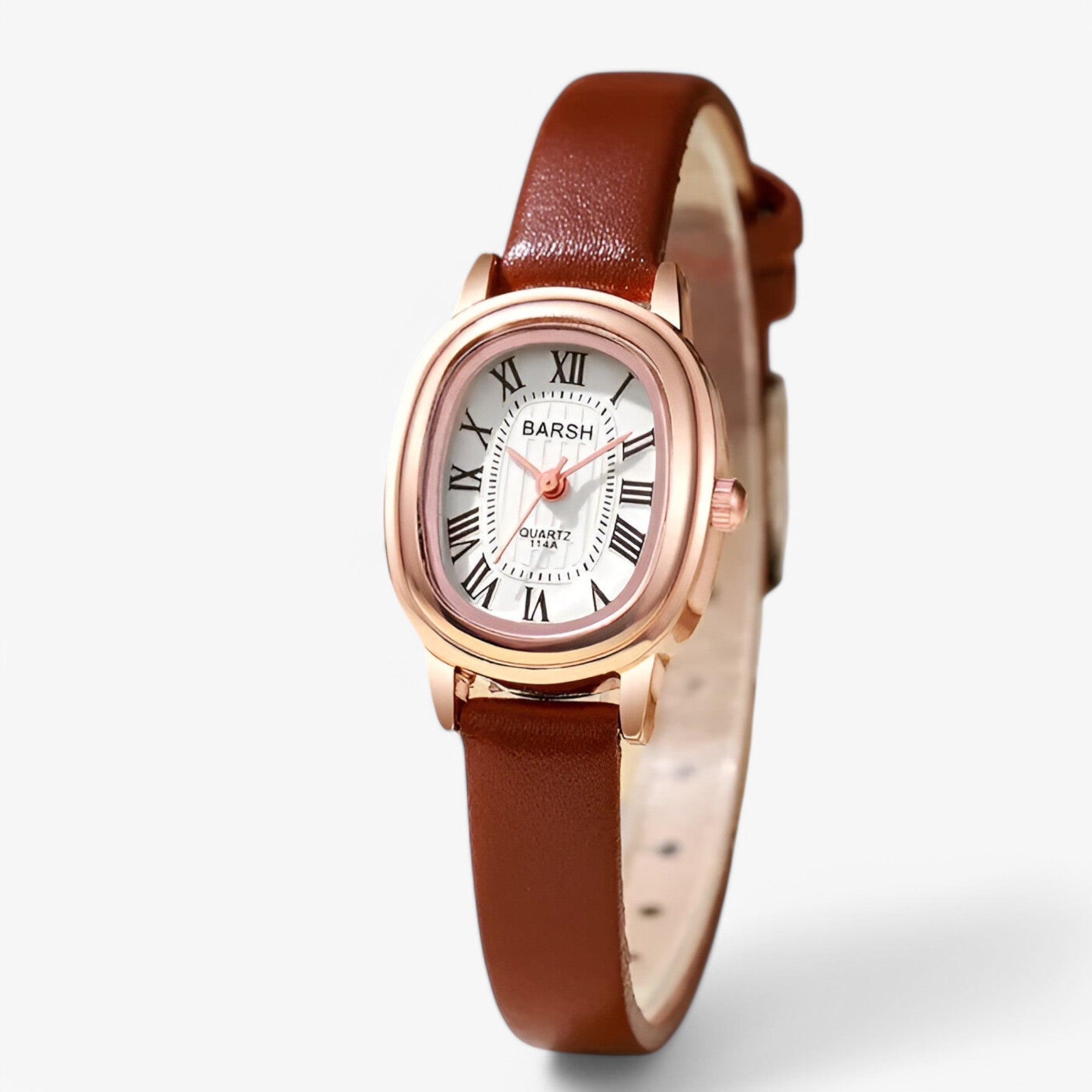 Ingrid | Kvarts dameur med oval urskive - Mørkebrun - watches - {{ product_tags }
